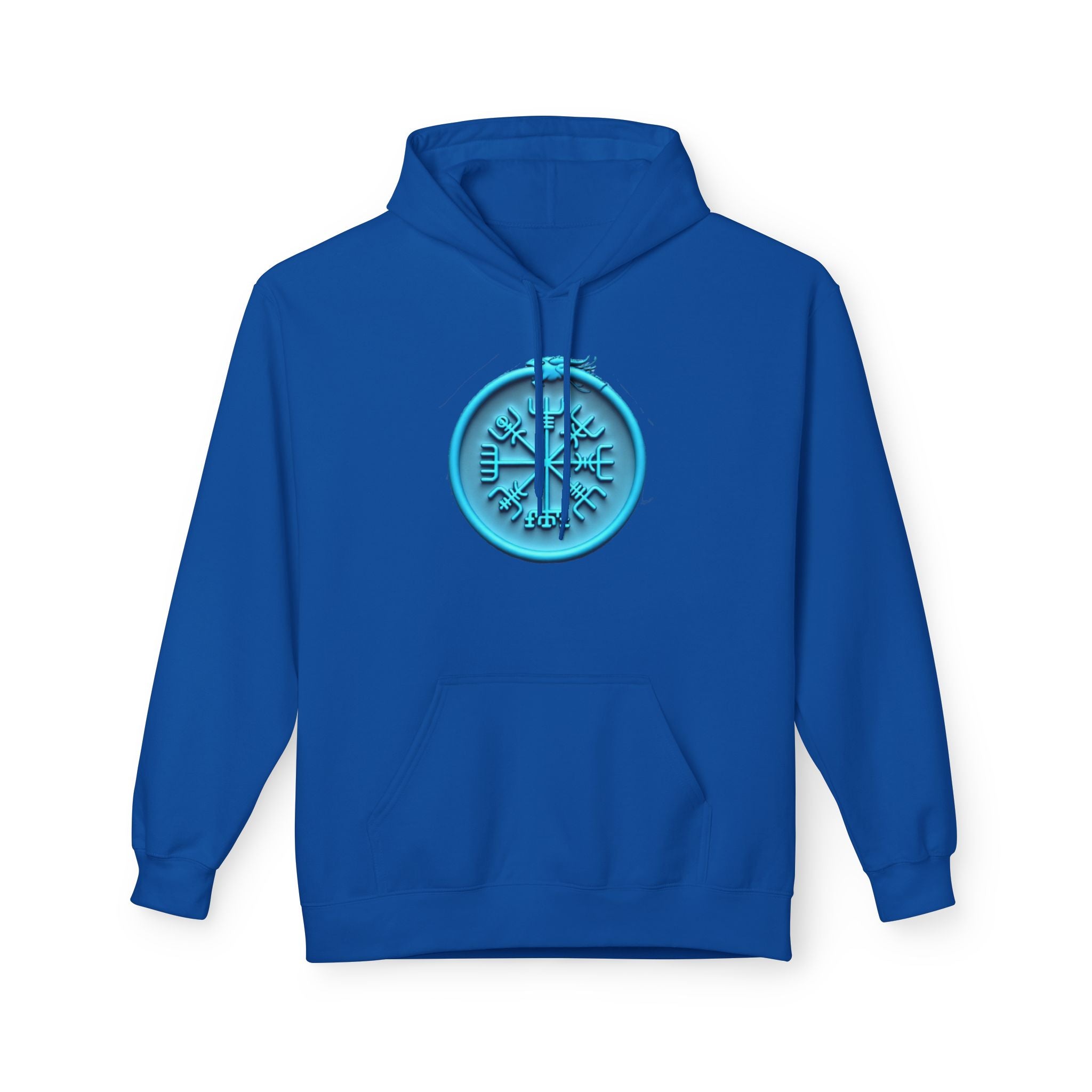 The Serpent – Jörmungandr, Blue Neon Rune Hoodie — Mystical Sigil Graphic Sweatshirt