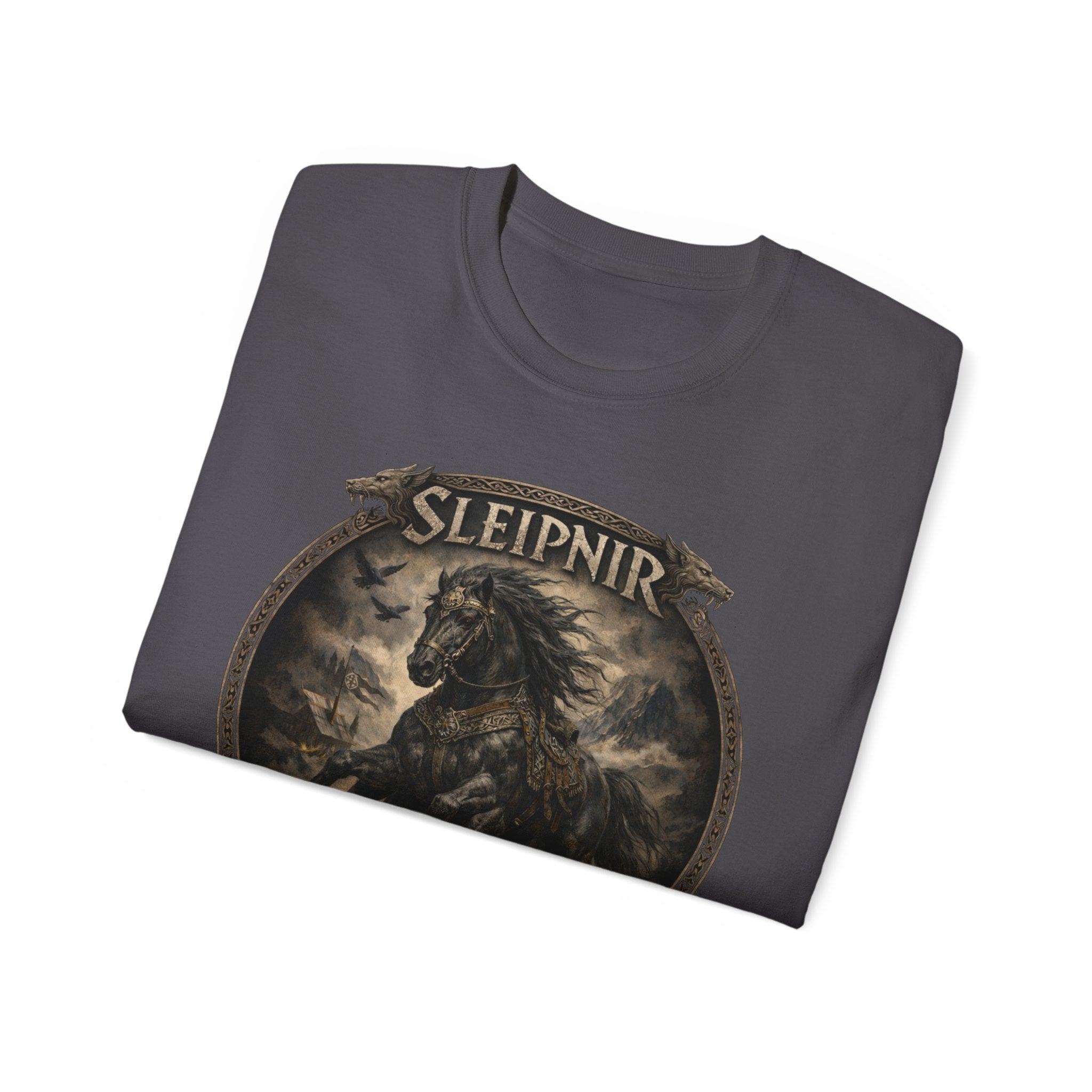 Sleipnir Norse Mythology Cotton Tee — Sleipnir – Odin’s Eight-Legged HorseT-Shirt