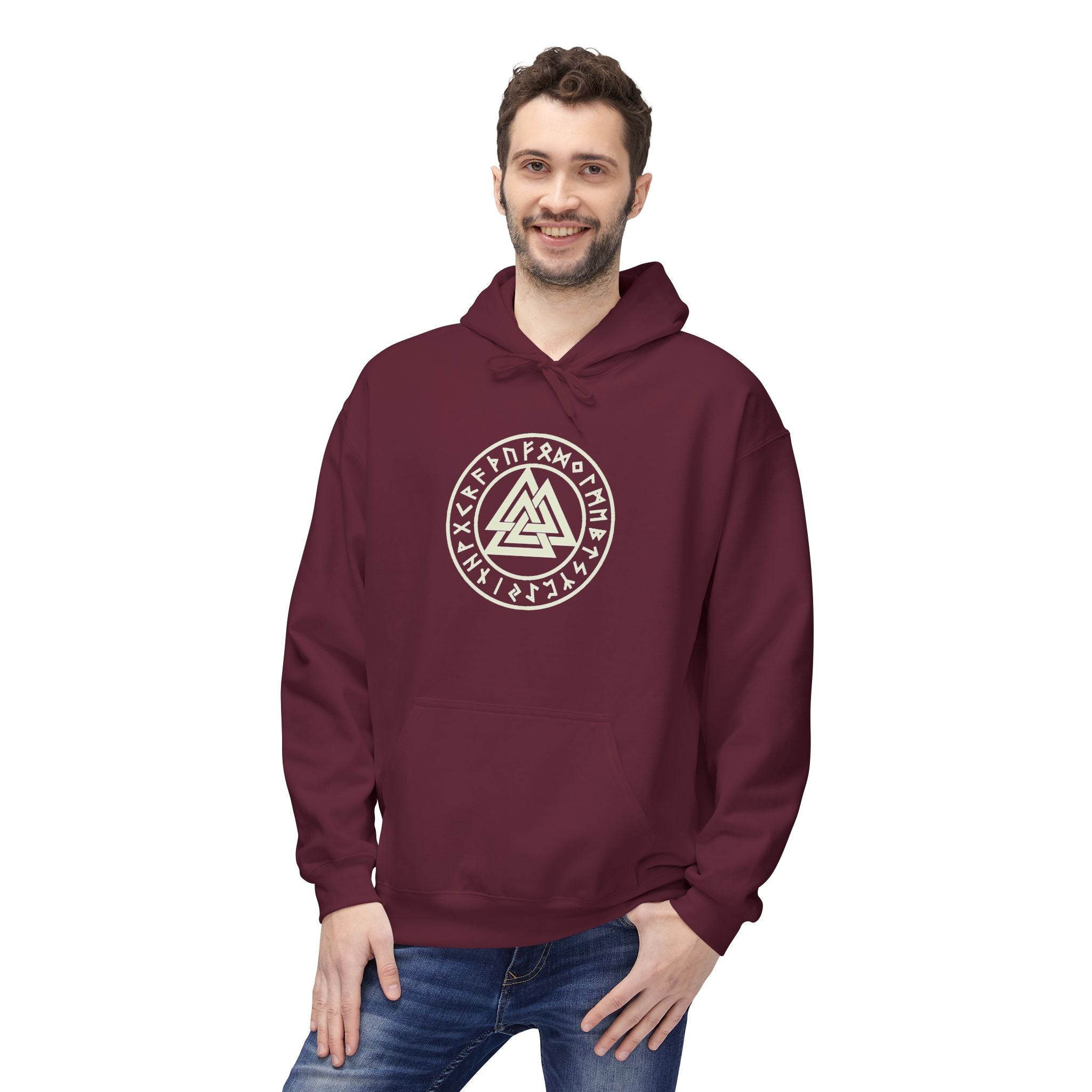 Viking  Rune Hoodie — Valknut Rune  — Norse Viking Symbol for the slain warrior