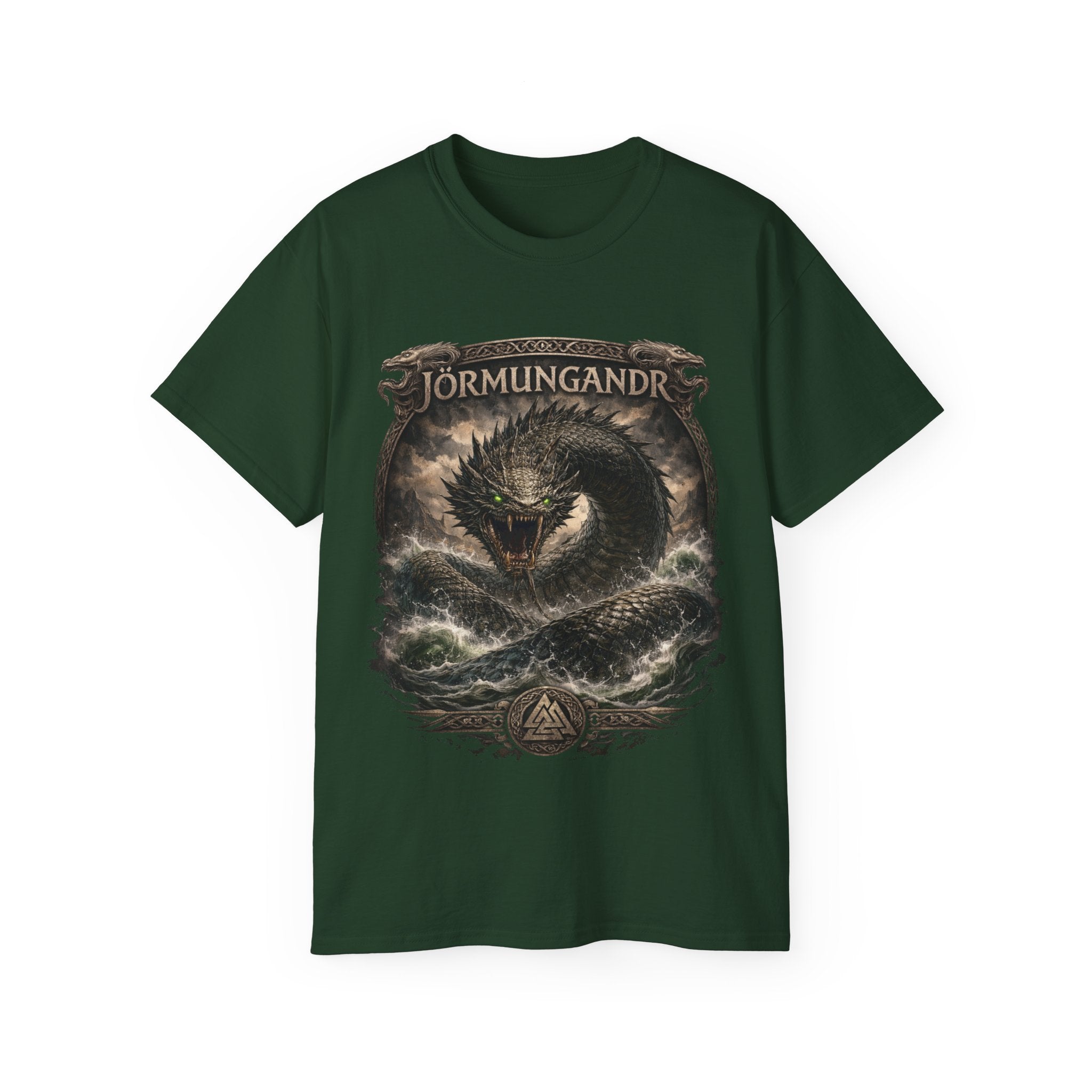 Jörmungandr Norse Mythology Cotton T-Shirt – Serpent of Midgard