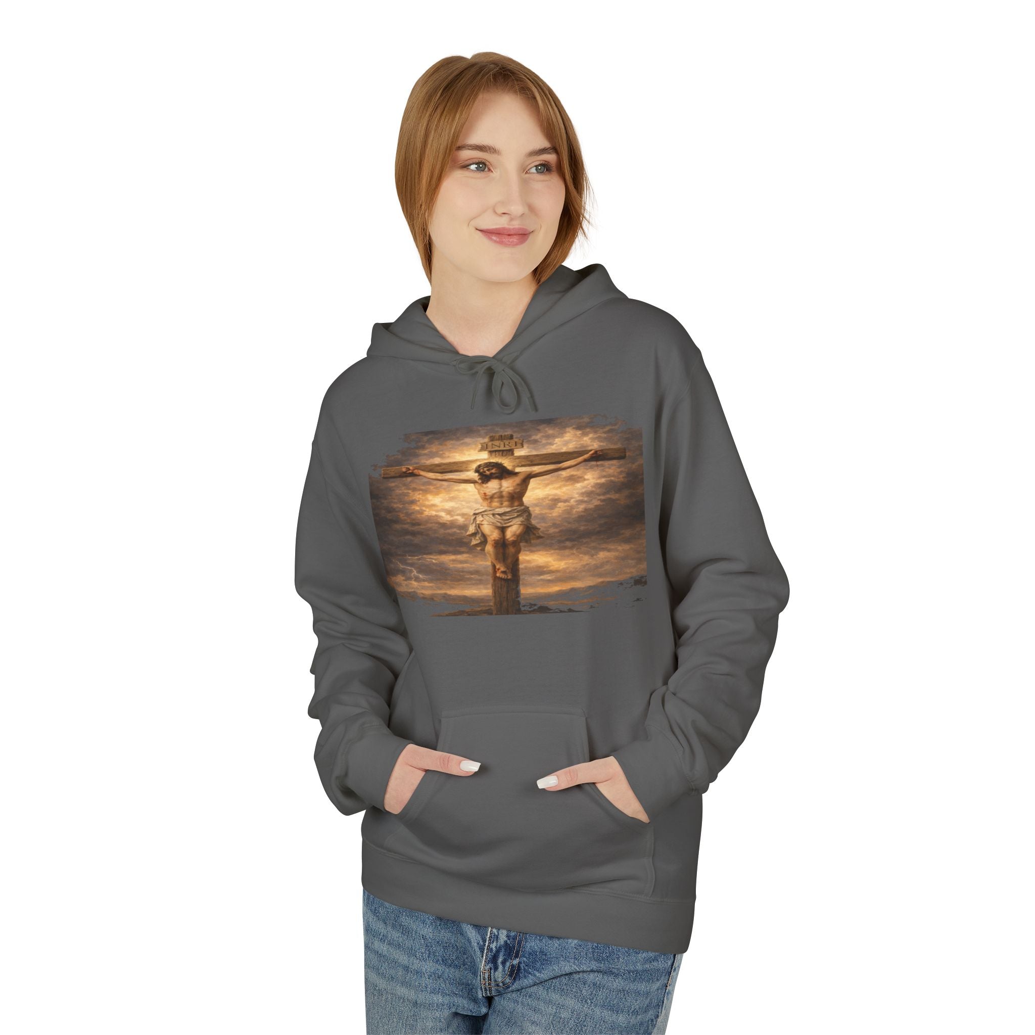 Jesus Christ on the Cross -Hoodie — Christian Faith Inspirational Pullover