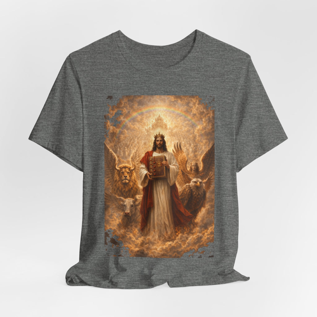 Jesus Christ The Lamb of God-Book of Judgment —  Religious T‑Shirt(Revelation 5:5-7)