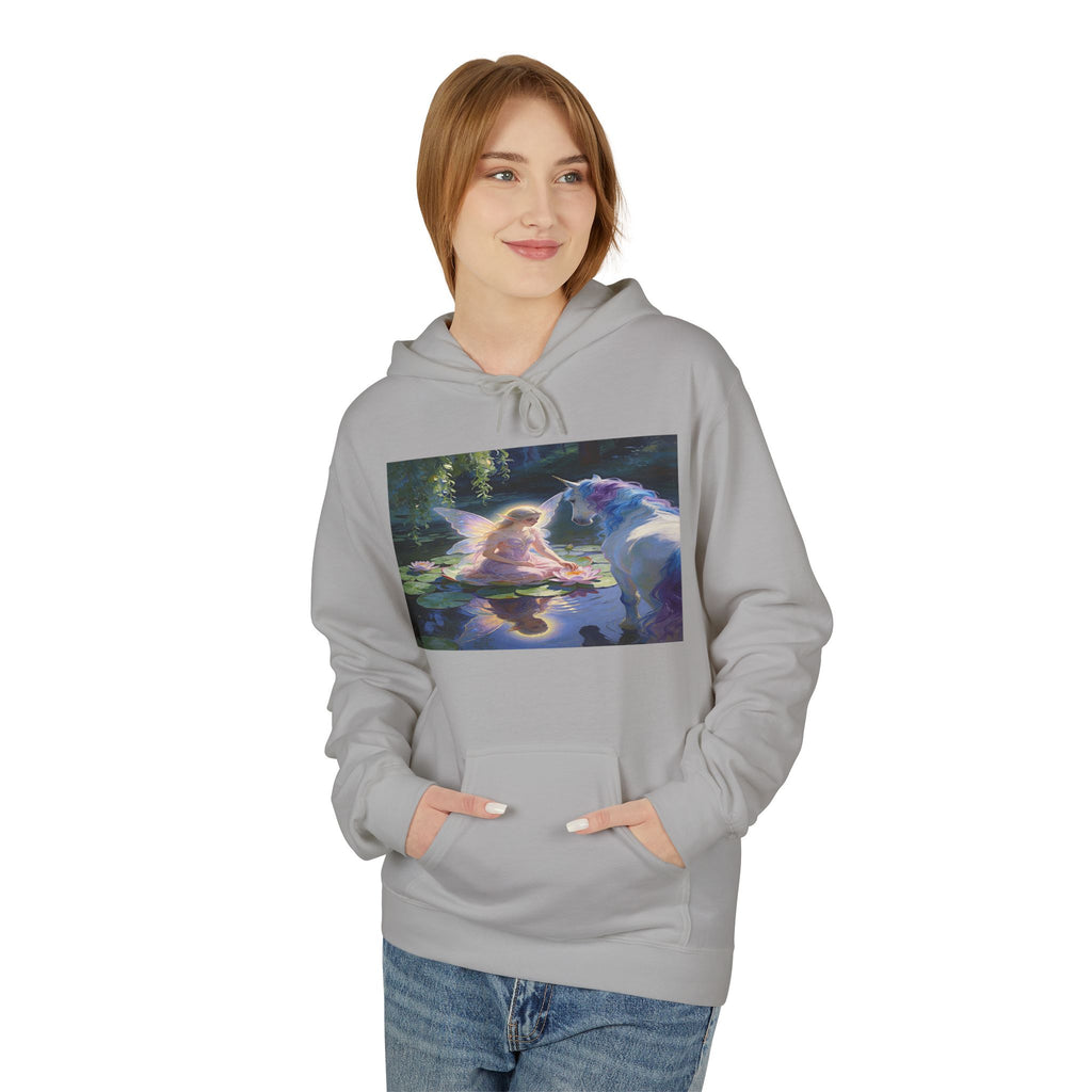 Unicorn and Fairy Cotton Hoodie — Abstract Galaxy Flower Print Pullover
