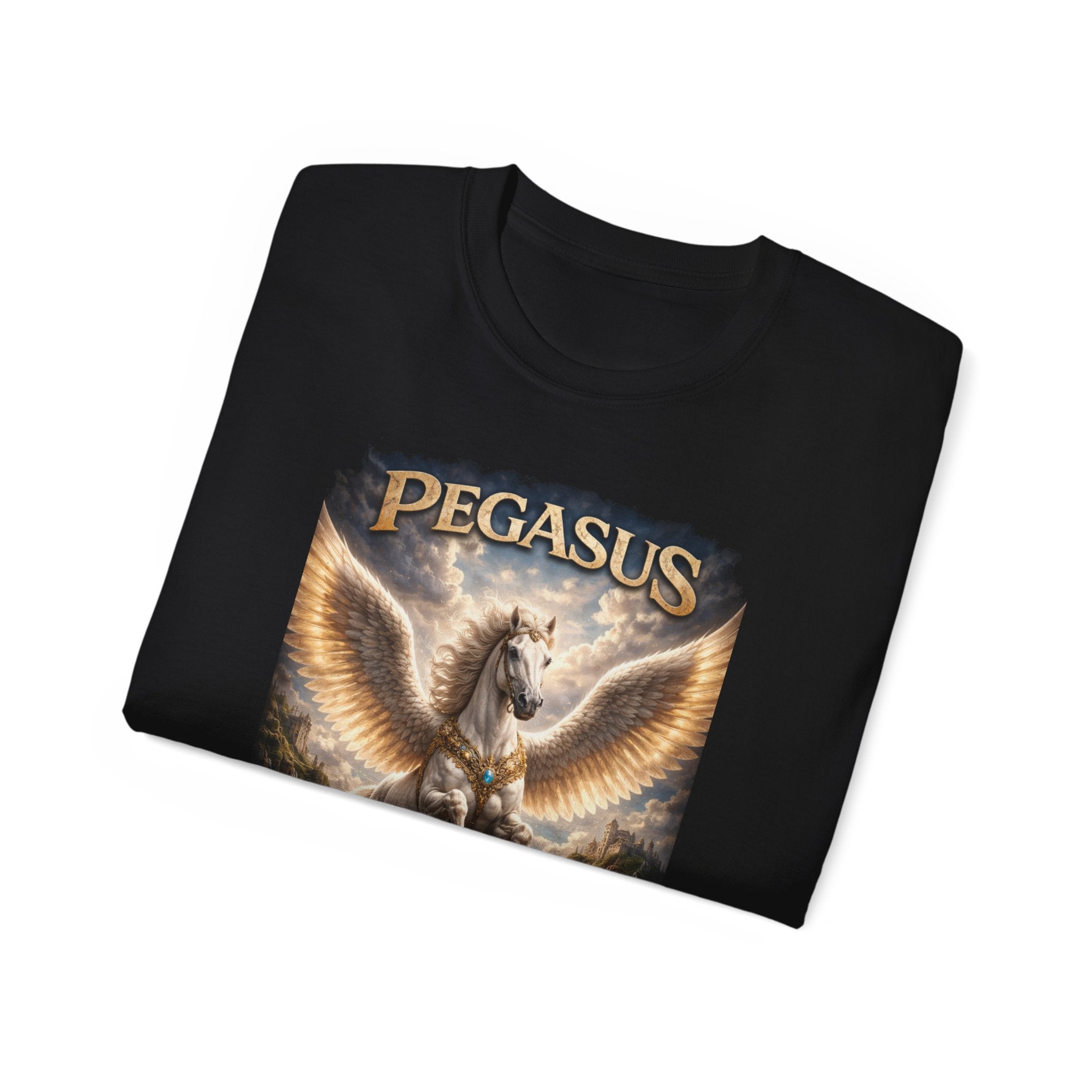 Pegasus is one of the most famous and enduring figures in Greek mythology, Cotton Tee — Winged Horse Mythical T-Shirt