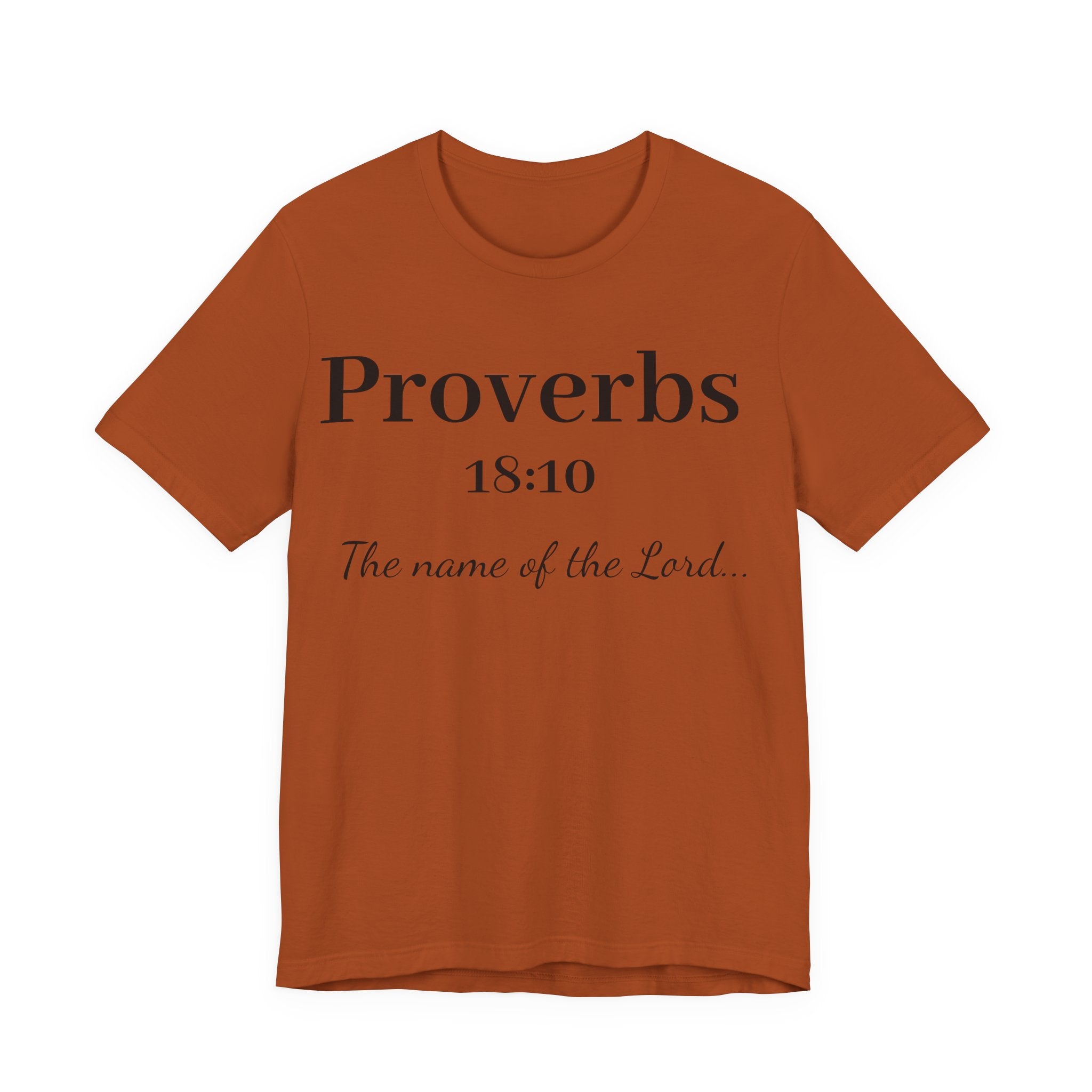 Proverbs 18:10 T-Shirt — "The Name of the Lord" Christian Faith Tee