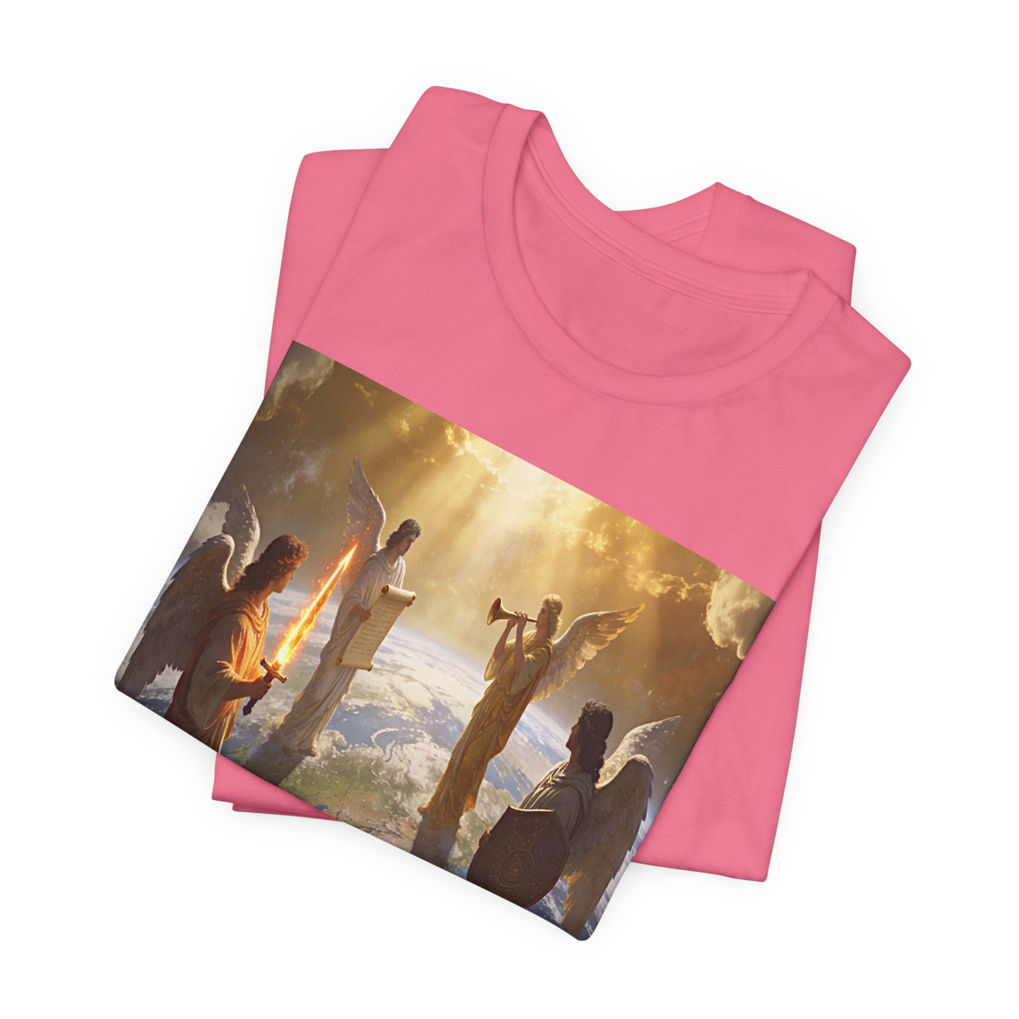 Christian Angel Choir T‑Shirt – Heavenly Worship Scene Tee Revelation 7:1-3