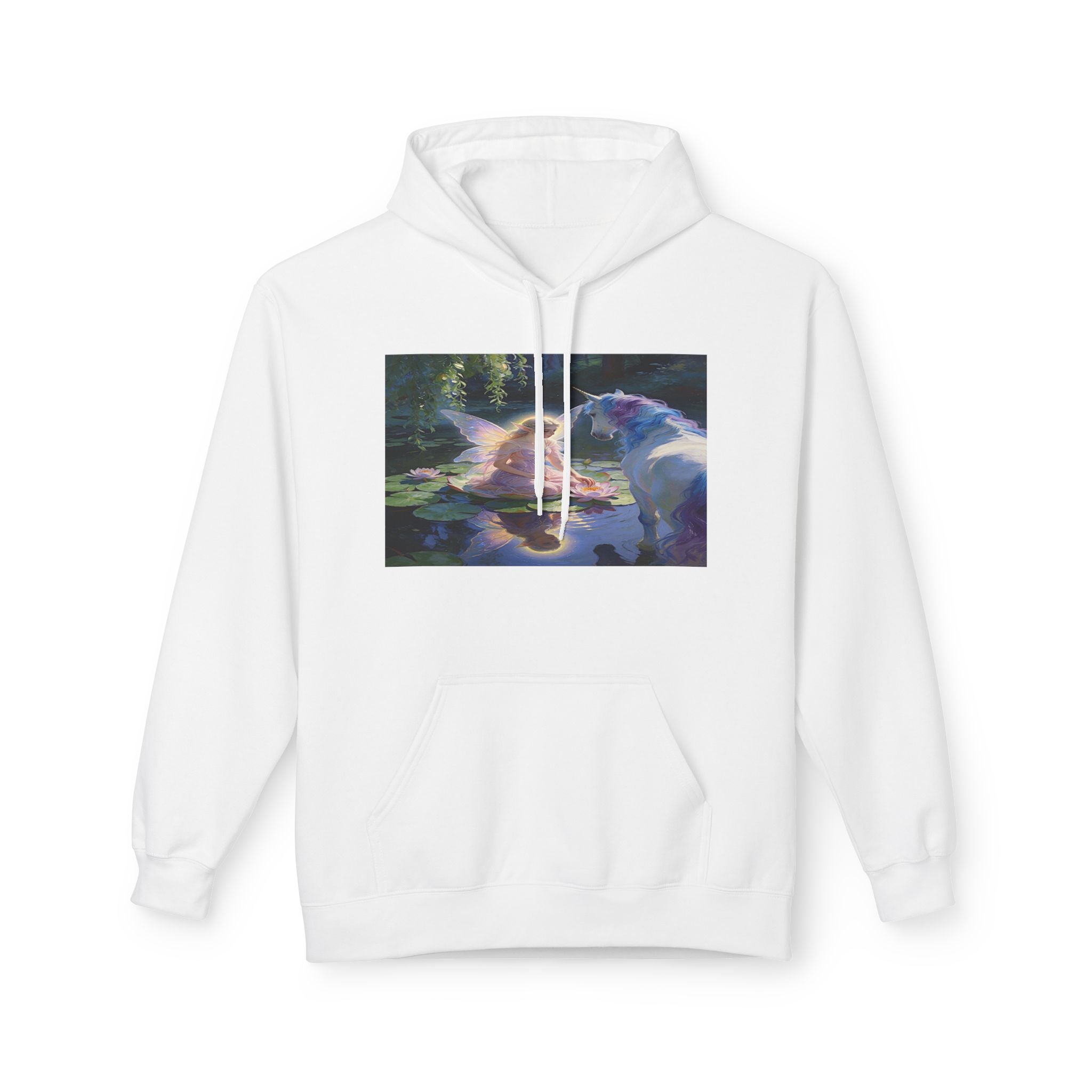 Unicorn and Fairy Cotton Hoodie — Abstract Galaxy Flower Print Pullover
