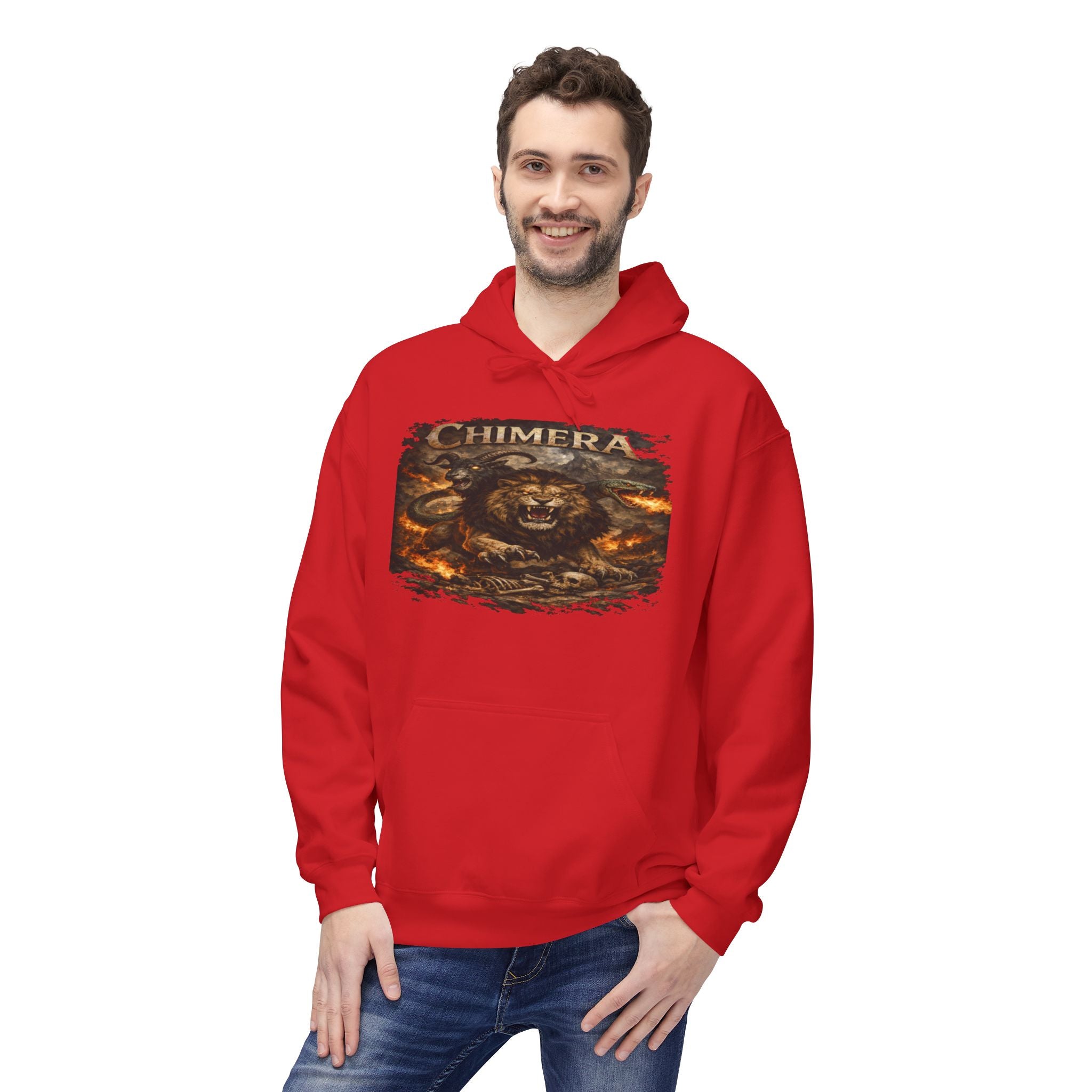 Chimera is a fearsome hybrid creature Hoodie — Fiery Serpent Graphic Pullover
