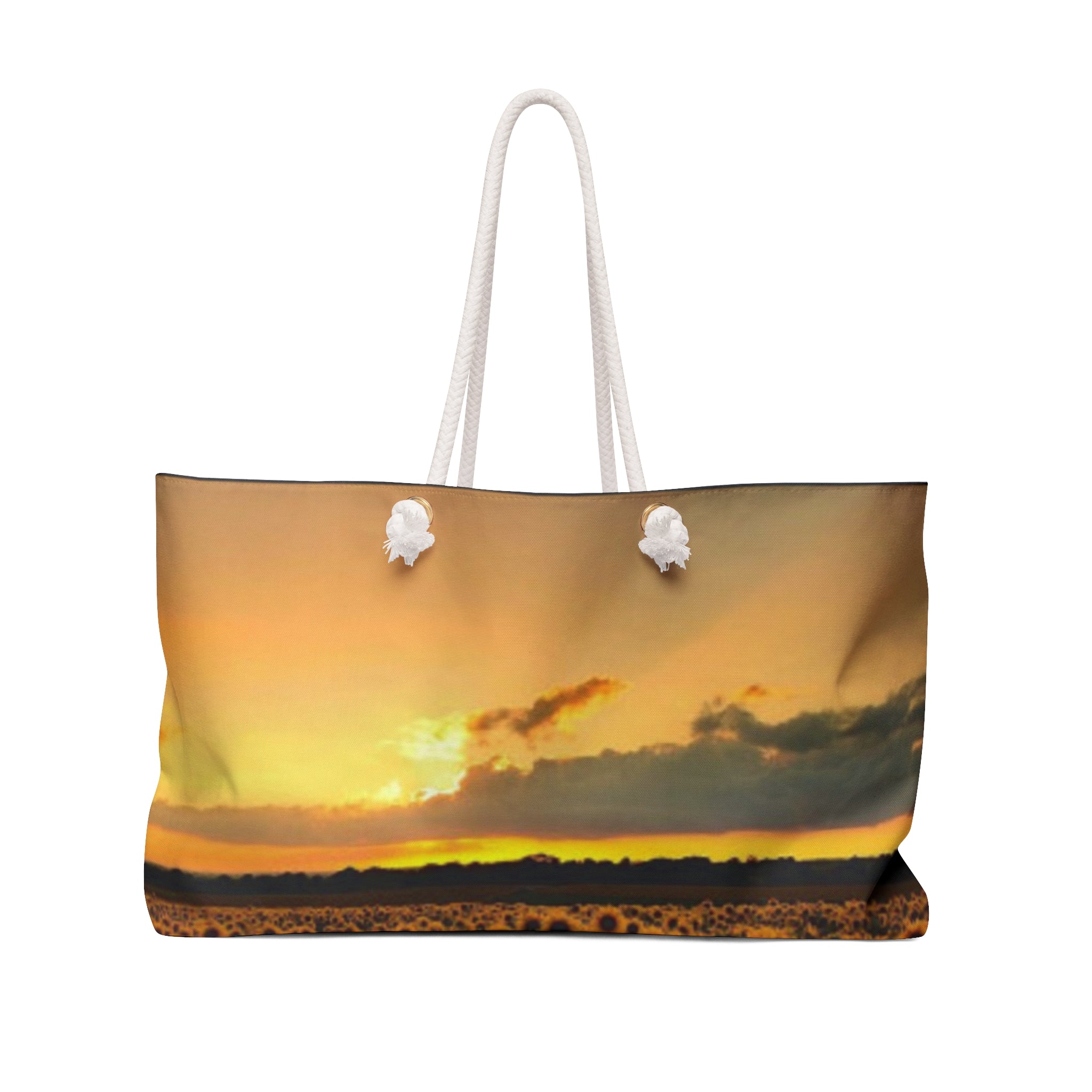 Sunset & Sunflower Weekender Bag — Large Beach Travel Tote