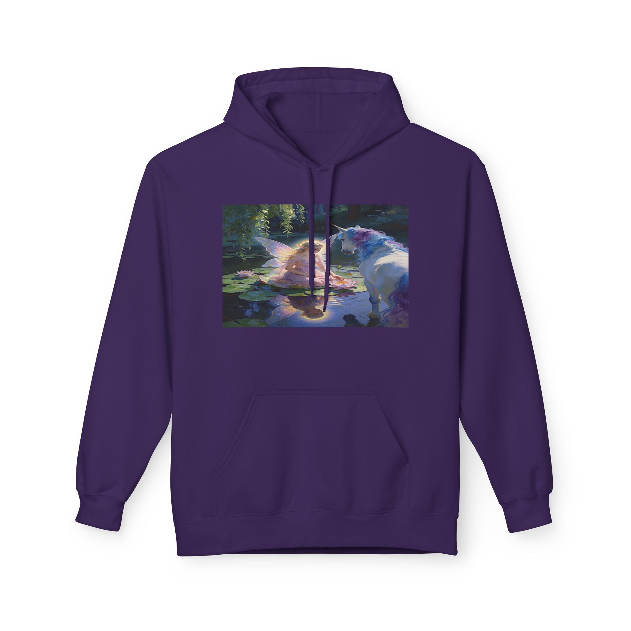 Unicorn and Fairy Cotton Hoodie — Abstract Galaxy Flower Print Pullover