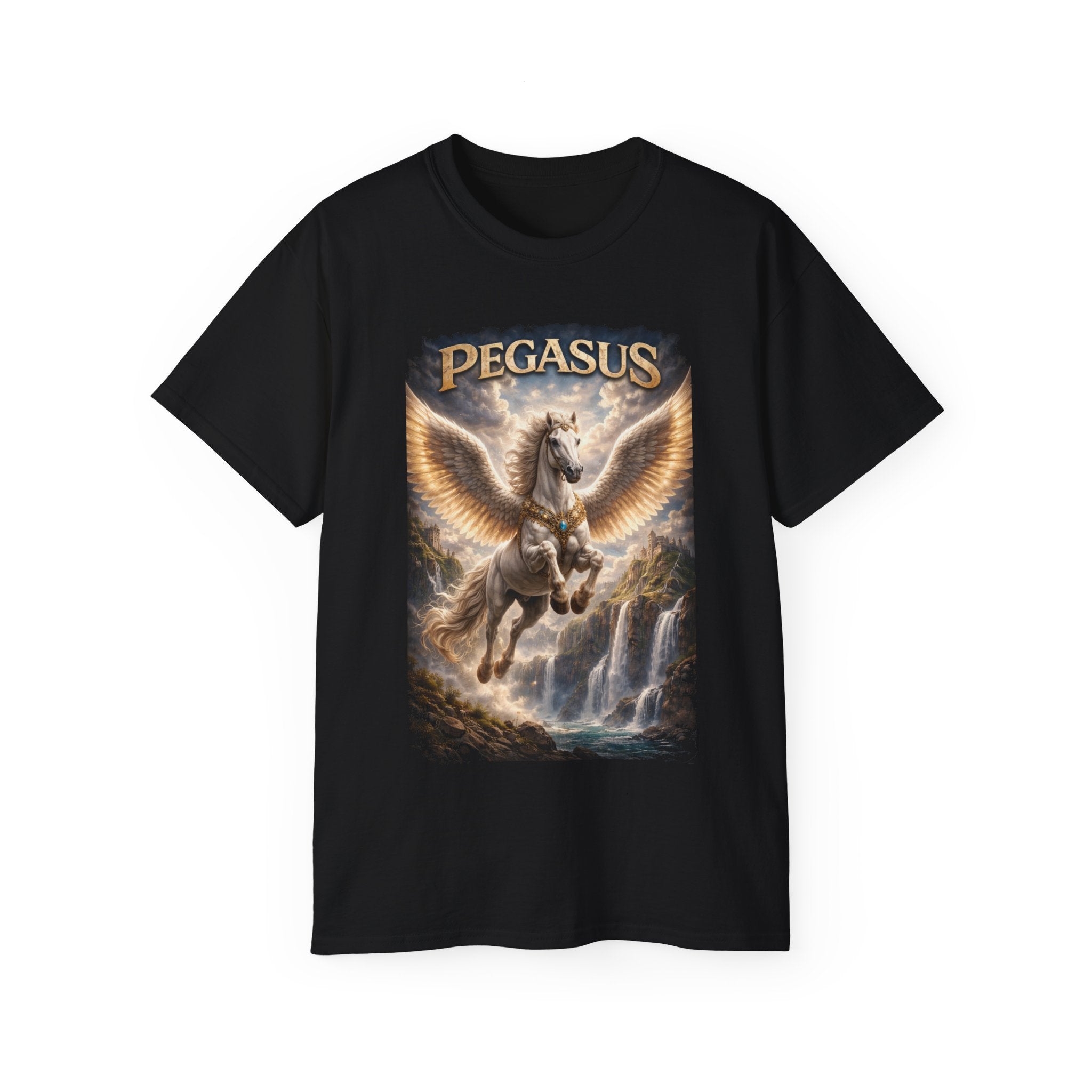 Pegasus is one of the most famous and enduring figures in Greek mythology, Cotton Tee — Winged Horse Mythical T-Shirt