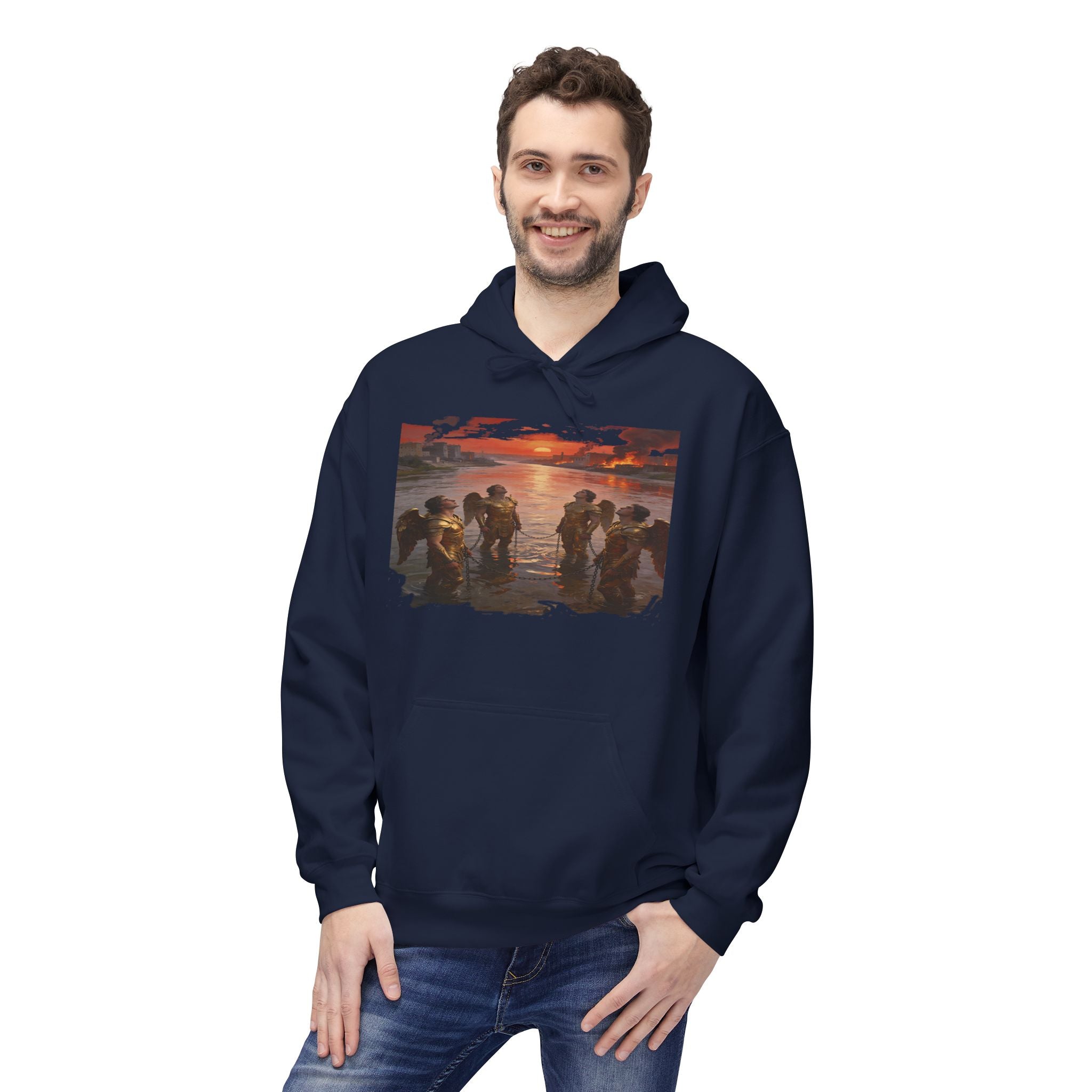 Revelation 9 reveals four fallen angels bound in the Euphrates River- Hoodie — Graphic