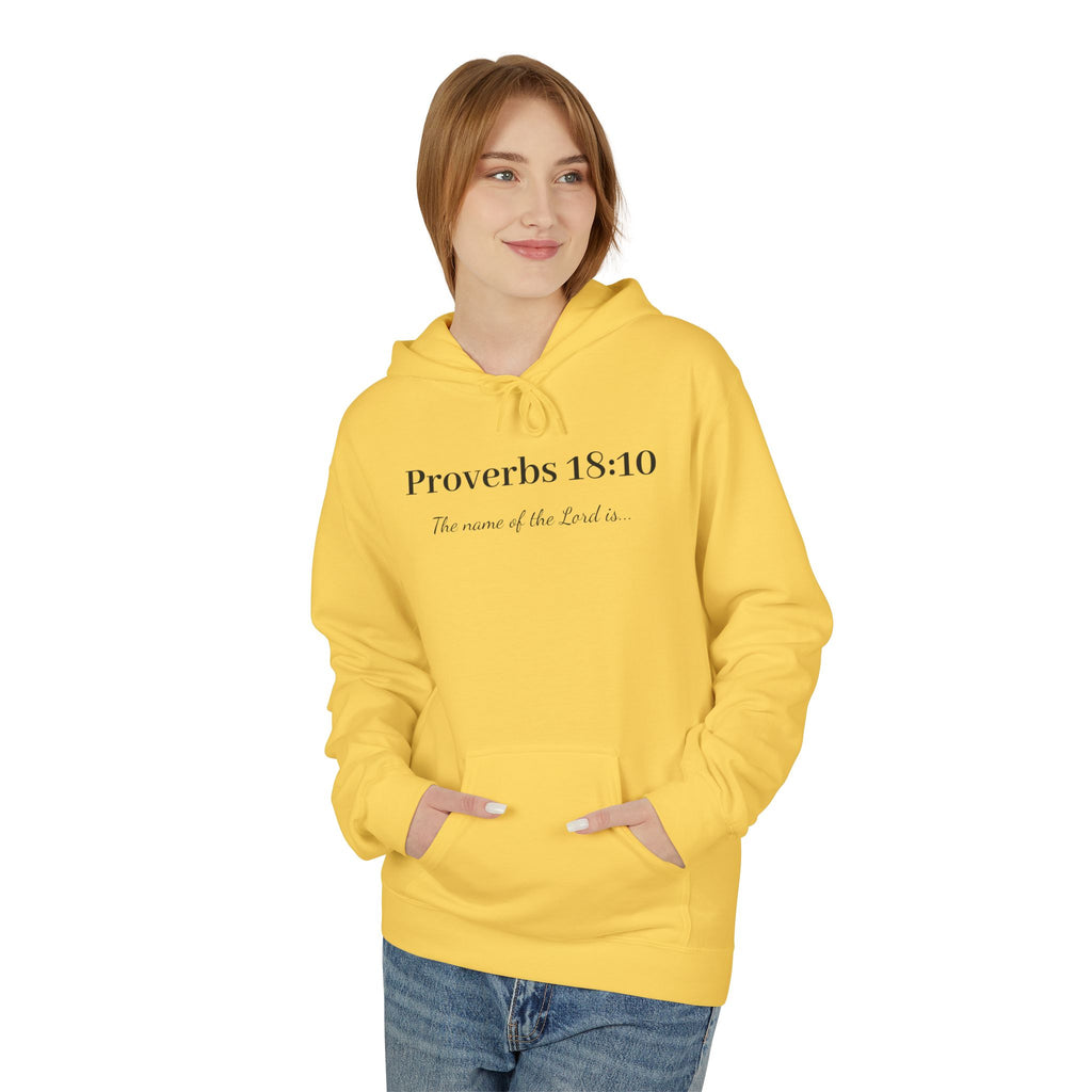 Proverbs 18:10 Hoodie — Scripture Faith Prayer Pullover