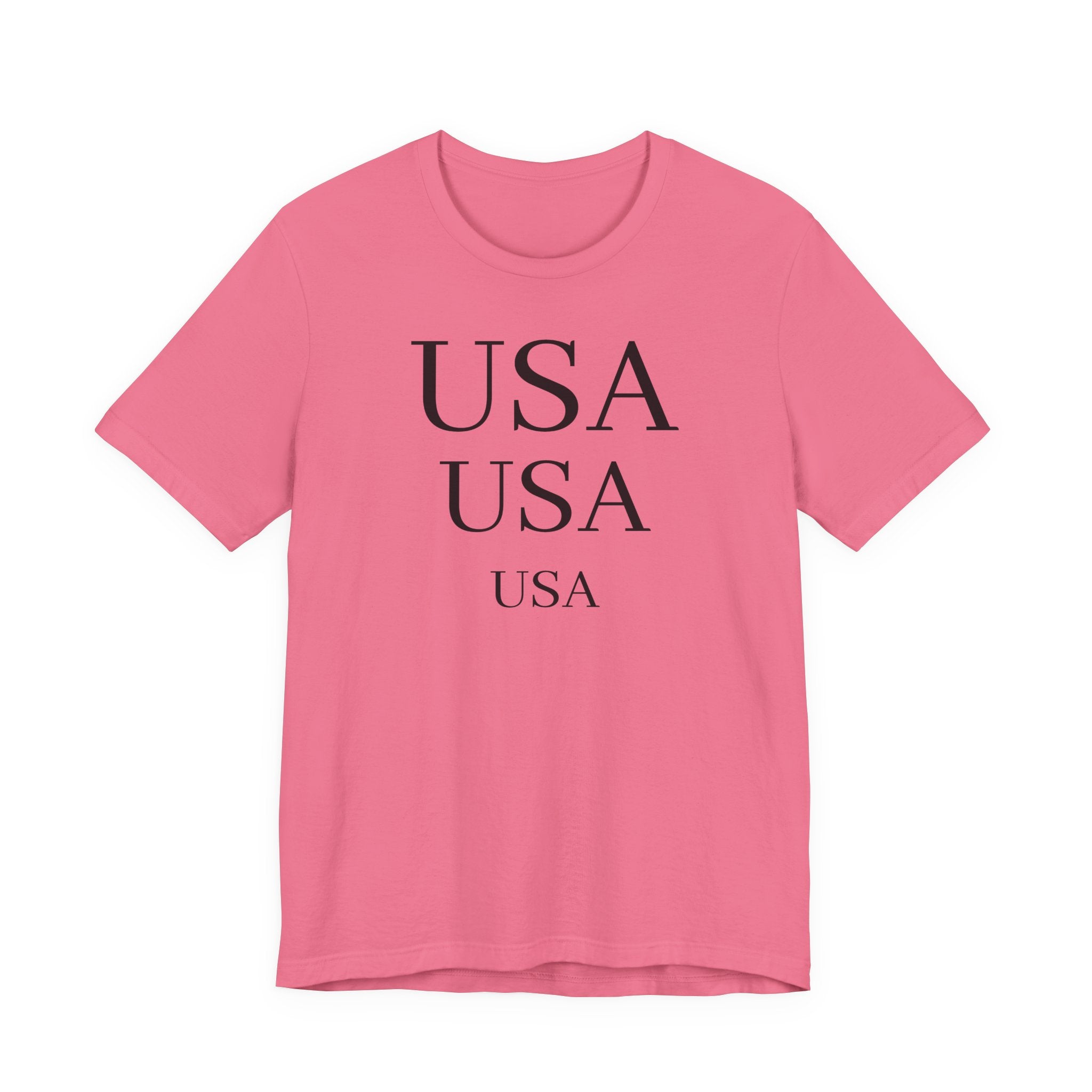 USA Minimalist Tee — Patriotic Text Graphic T-Shirt