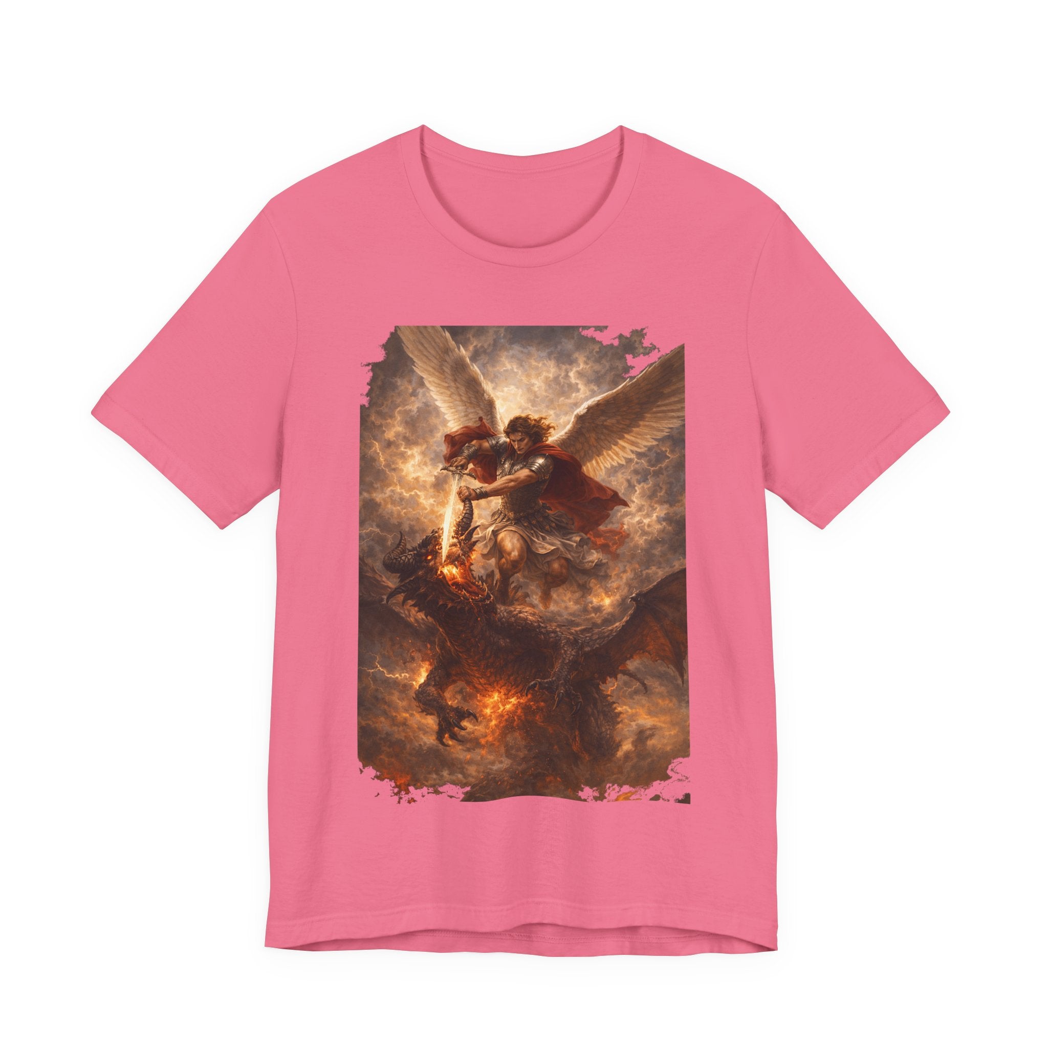 Michael and his angels fought against the dragon Revelation 12:7 Tee — Spiritual Battle Winged Art T-Shirt