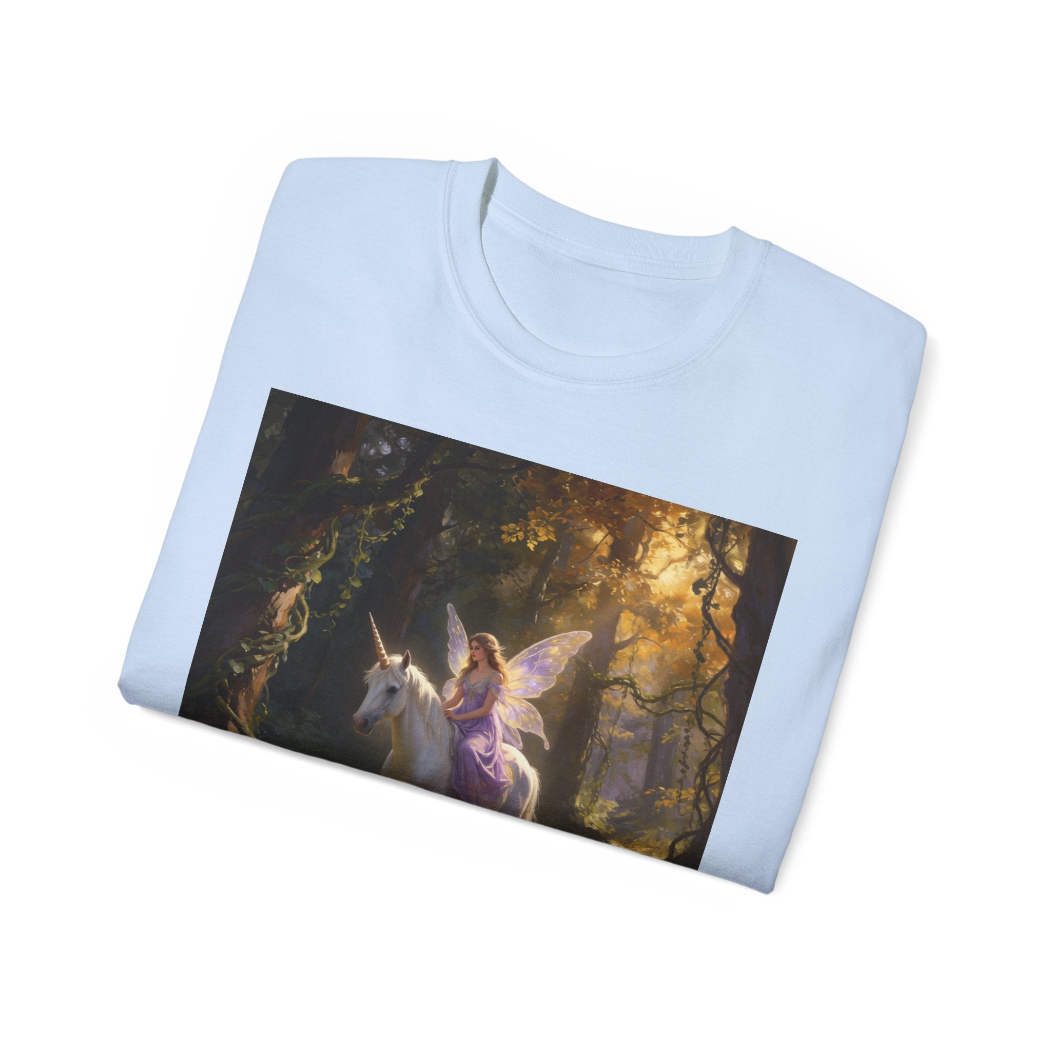Magical Fairy/Unicorn Forest CottonTee — Fantasy Unicorn Shirt for Kids & Adults
