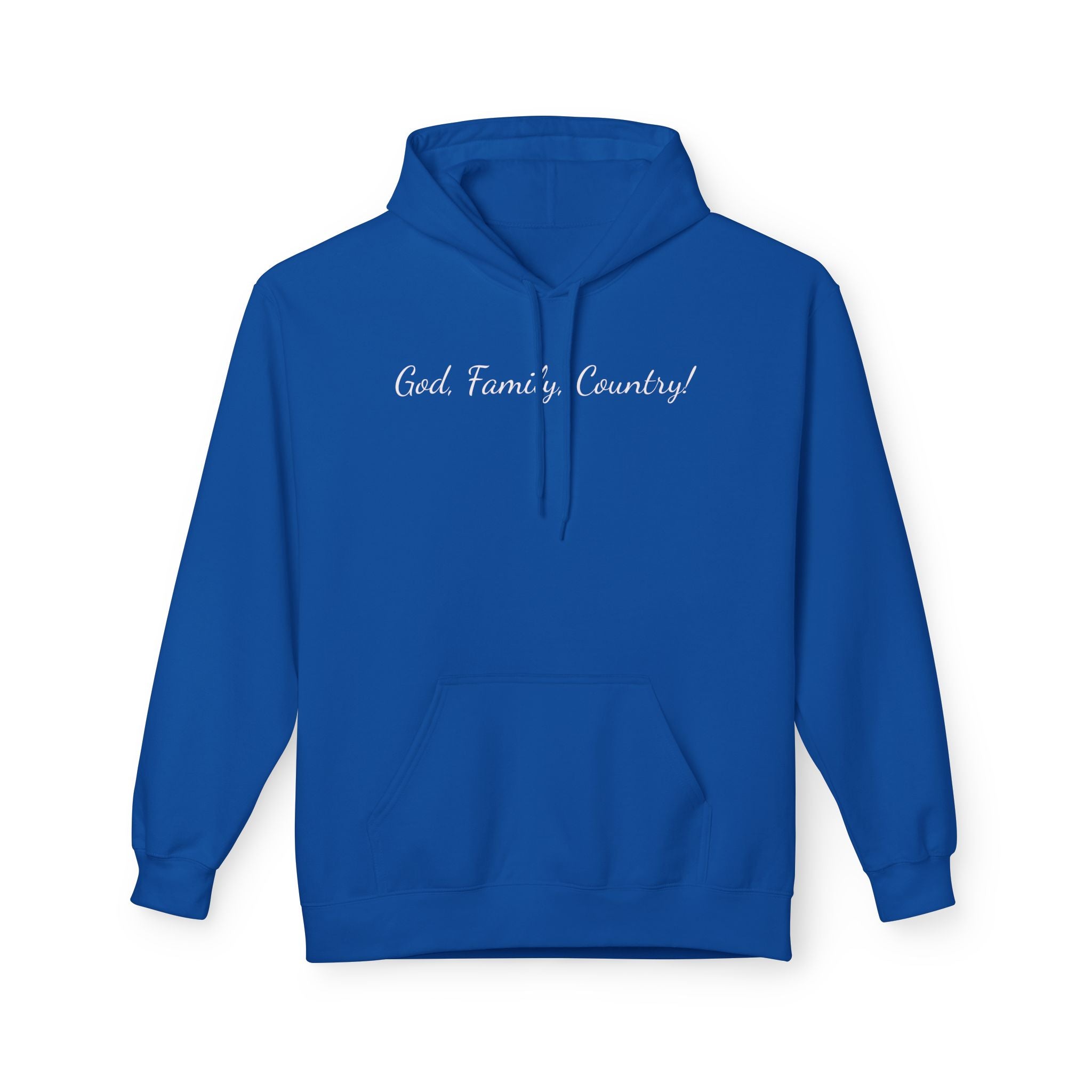 Hoodie — "God, Family, Country" Script Pullover