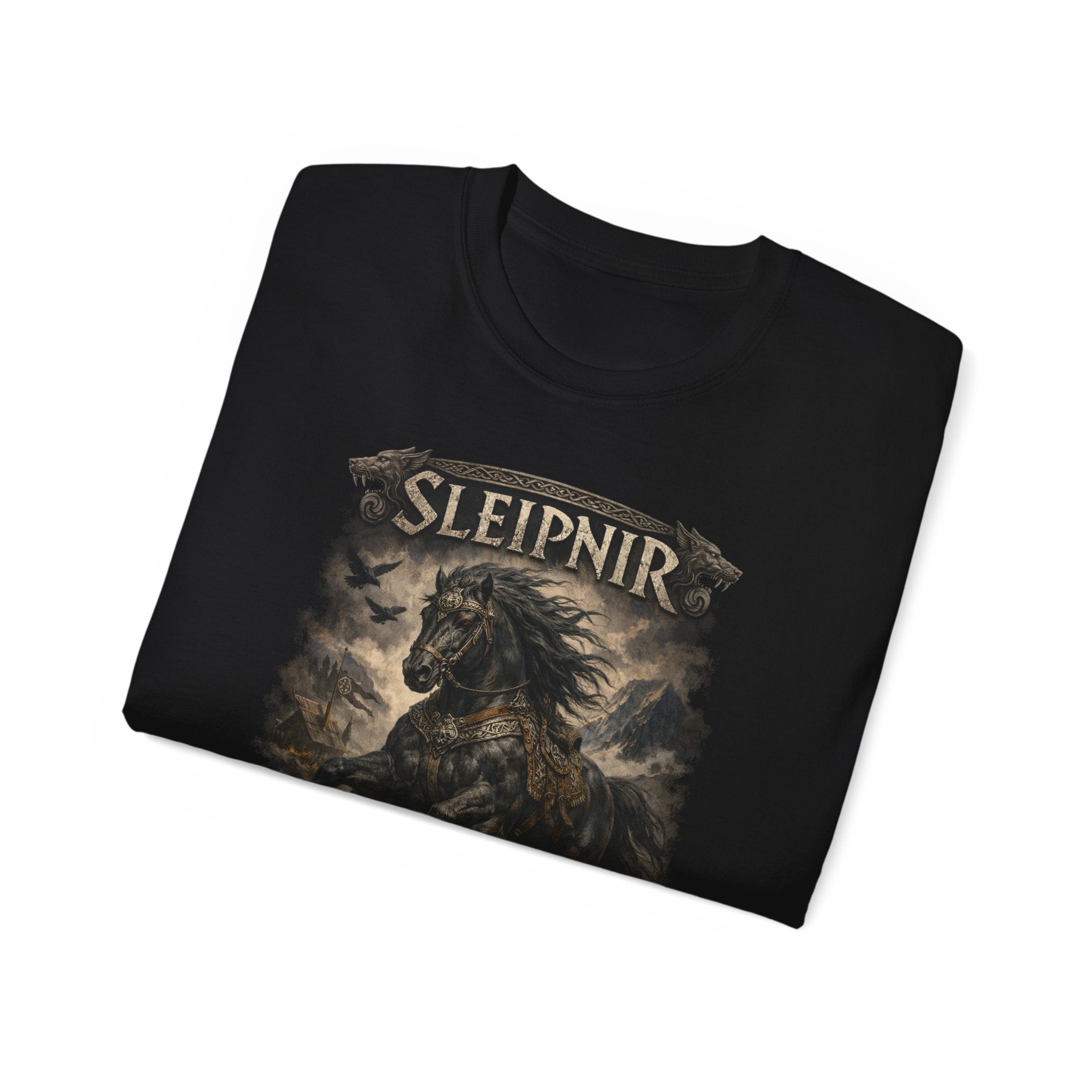 Sleipnir Norse Mythology Cotton T-Shirt —Odin’s Eight-Legged Horse