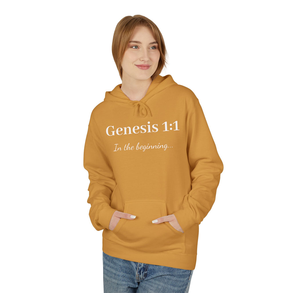 Hoodie — "Genesis 1:1" Faith Scripture Pullover