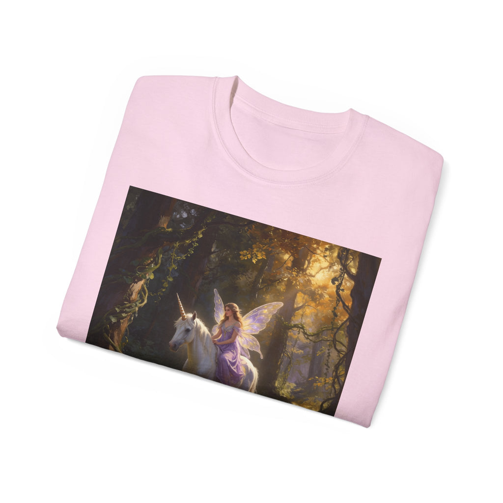 Magical Fairy/Unicorn Forest CottonTee — Fantasy Unicorn Shirt for Kids & Adults