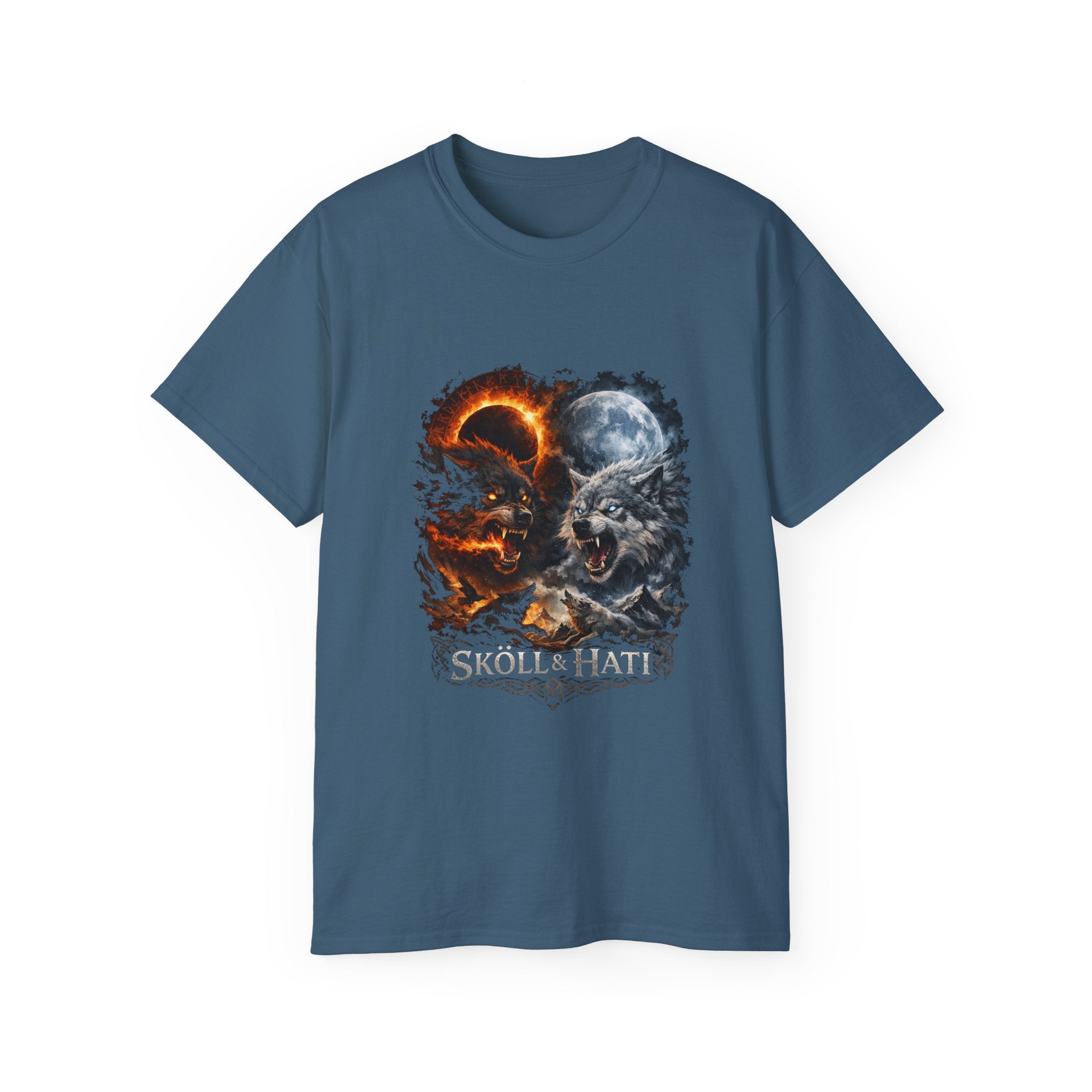 Skoll and Hati – The Wolves of the Sun and Moon Cotton T-Shirt