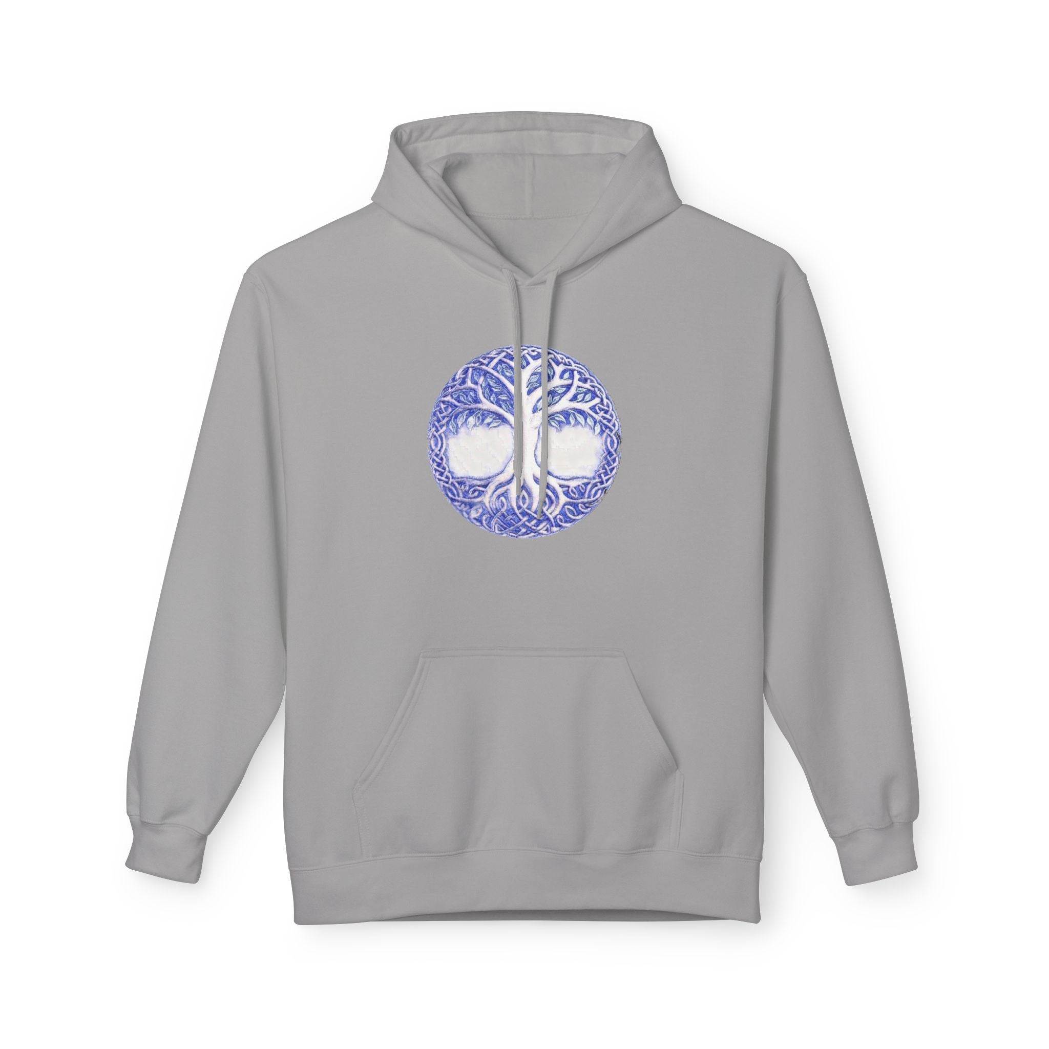 Yggdrasil, the Tree of Life Cotton Hoodie – Blue Mandala Woodland Graphic Pullover