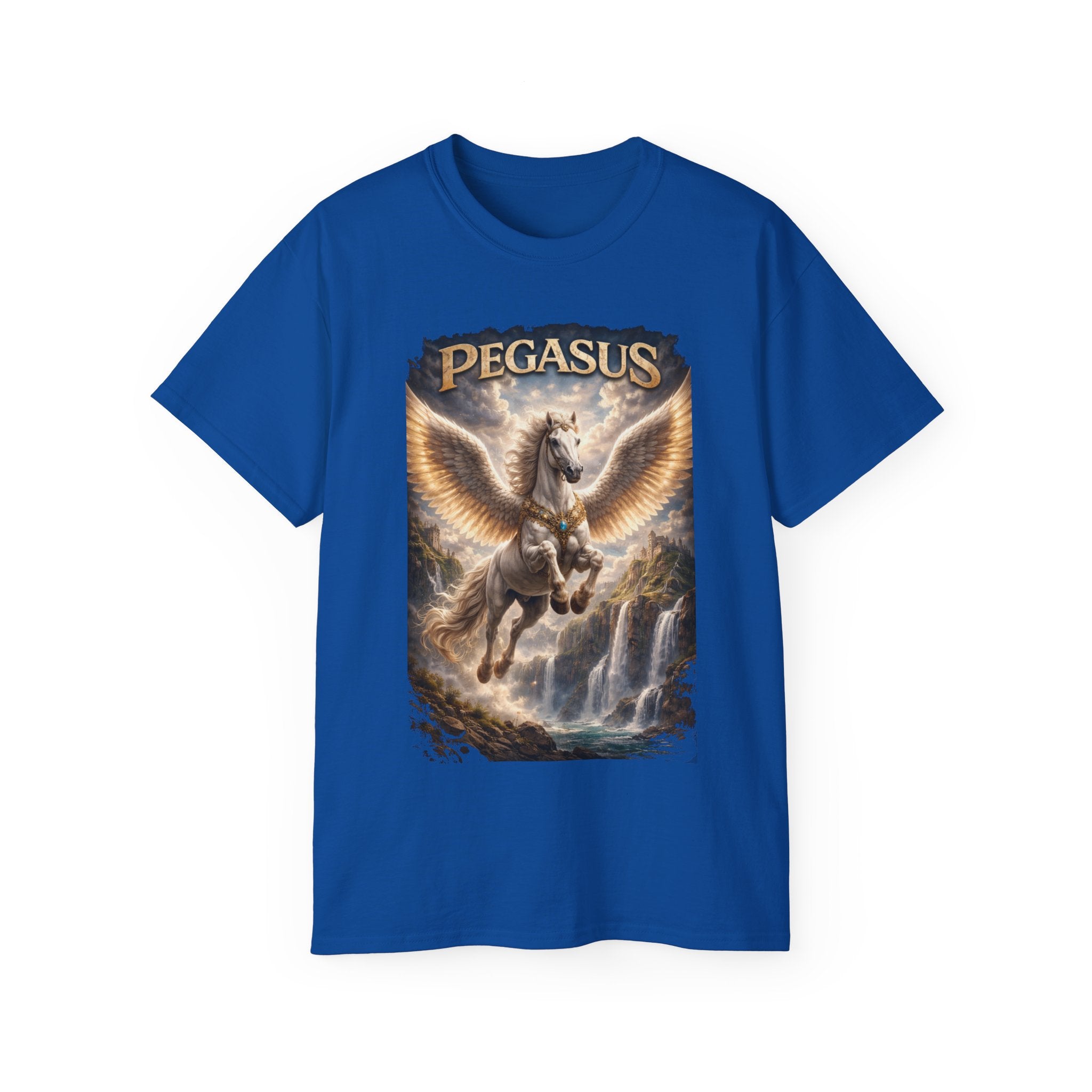 Pegasus is one of the most famous and enduring figures in Greek mythology, Cotton Tee — Winged Horse Mythical T-Shirt