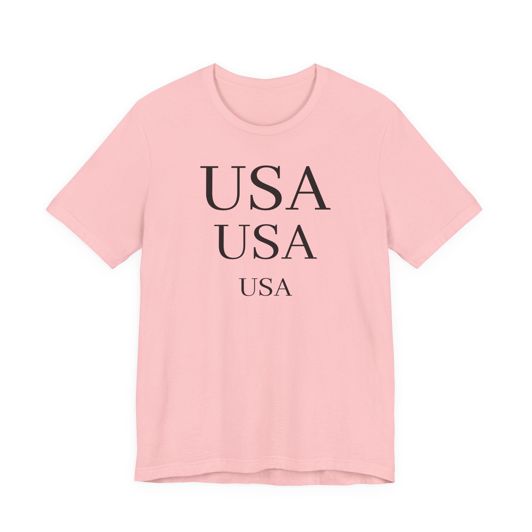USA Minimalist Tee — Patriotic Text Graphic T-Shirt