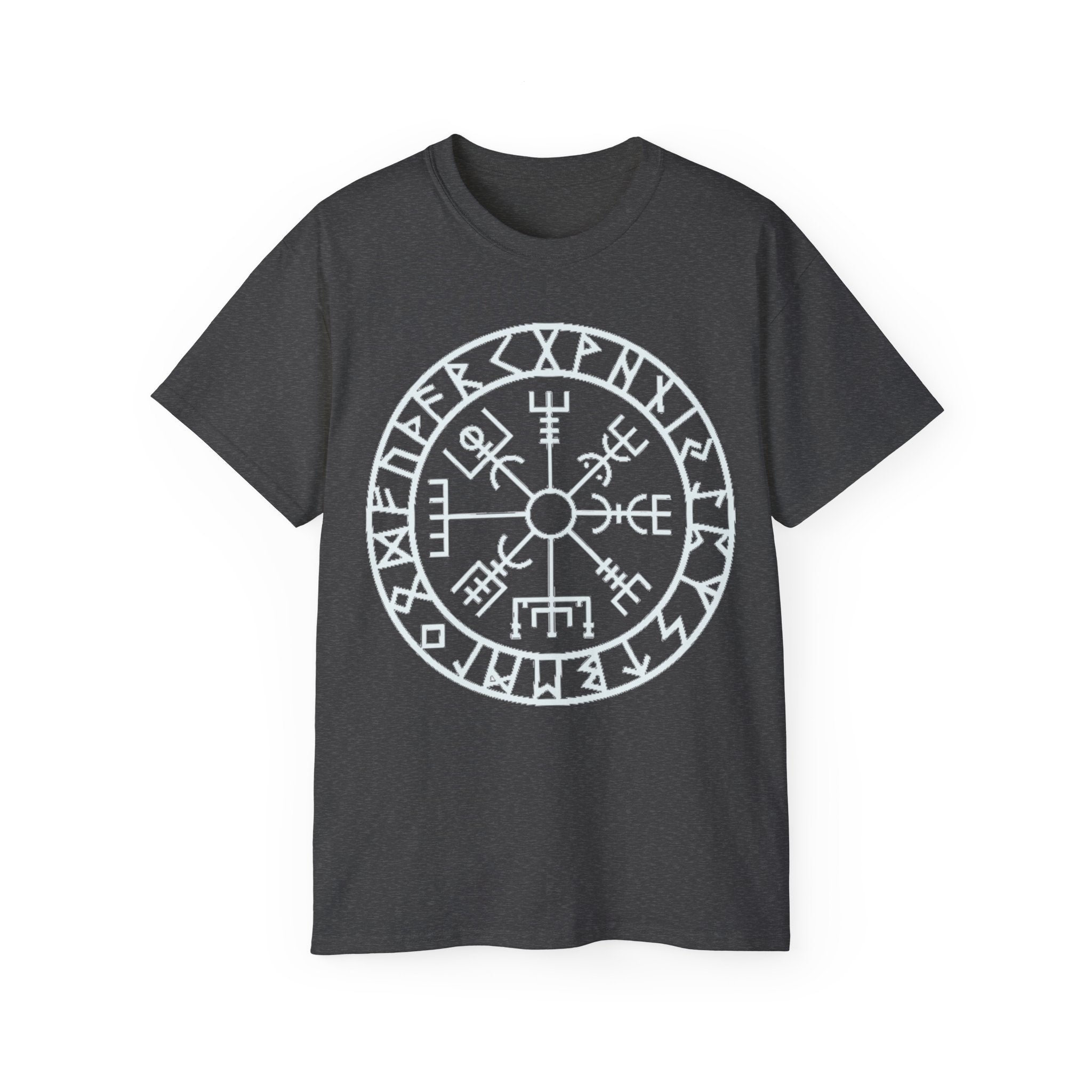 Vegvisir Viking Compass Cotton T-Shirt — Norse Rune Protection Tee