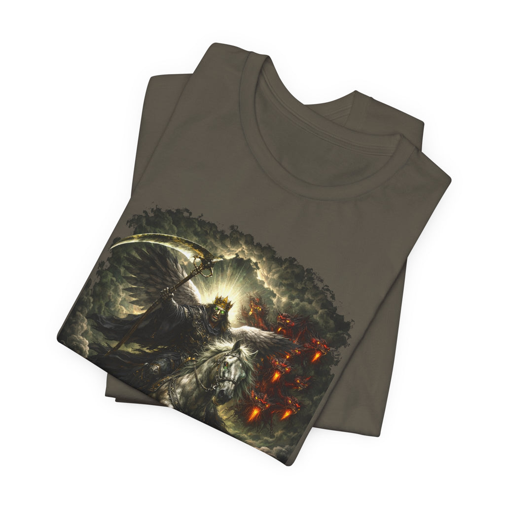 The black horse from Revelation 6:5-6 Angle of Death- Graphic Tee