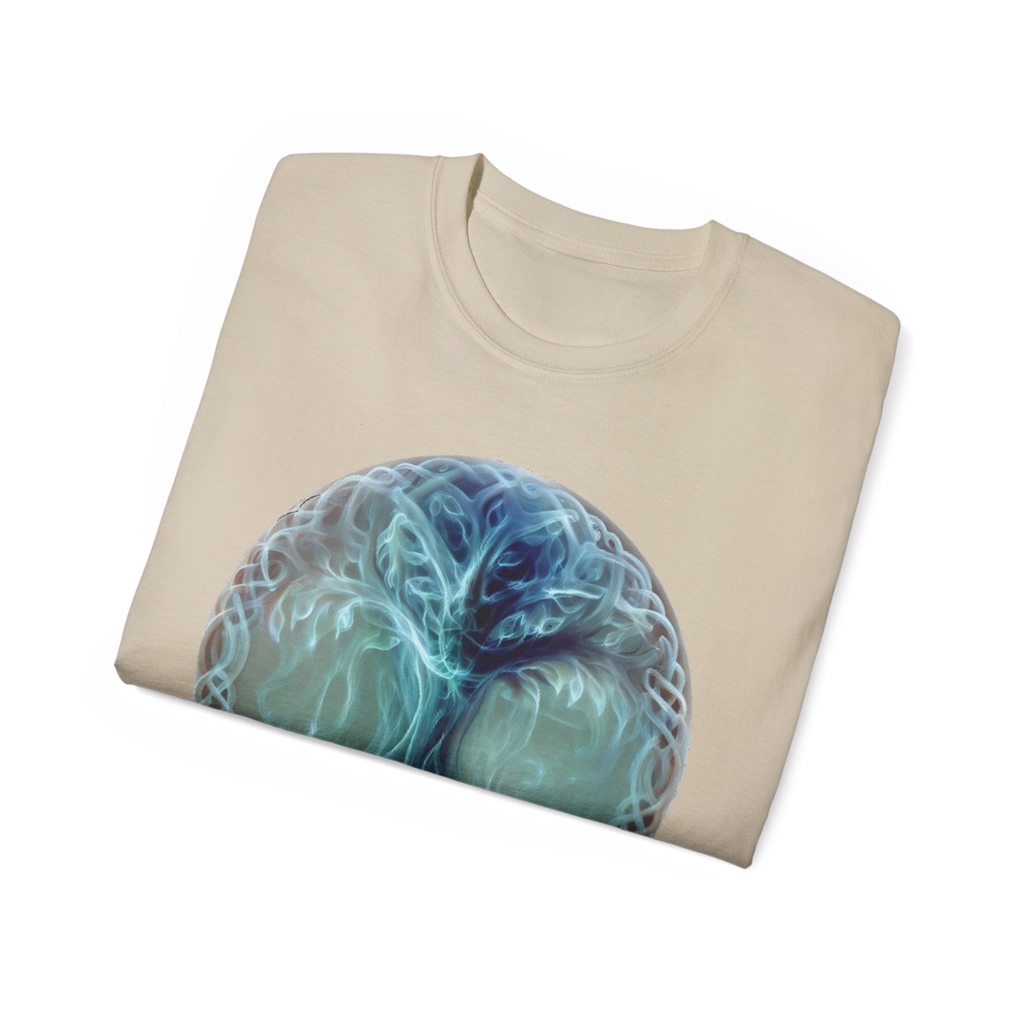 Tree of Life Cotton T-Shirt — Mystical Blue Celtic Circle Design