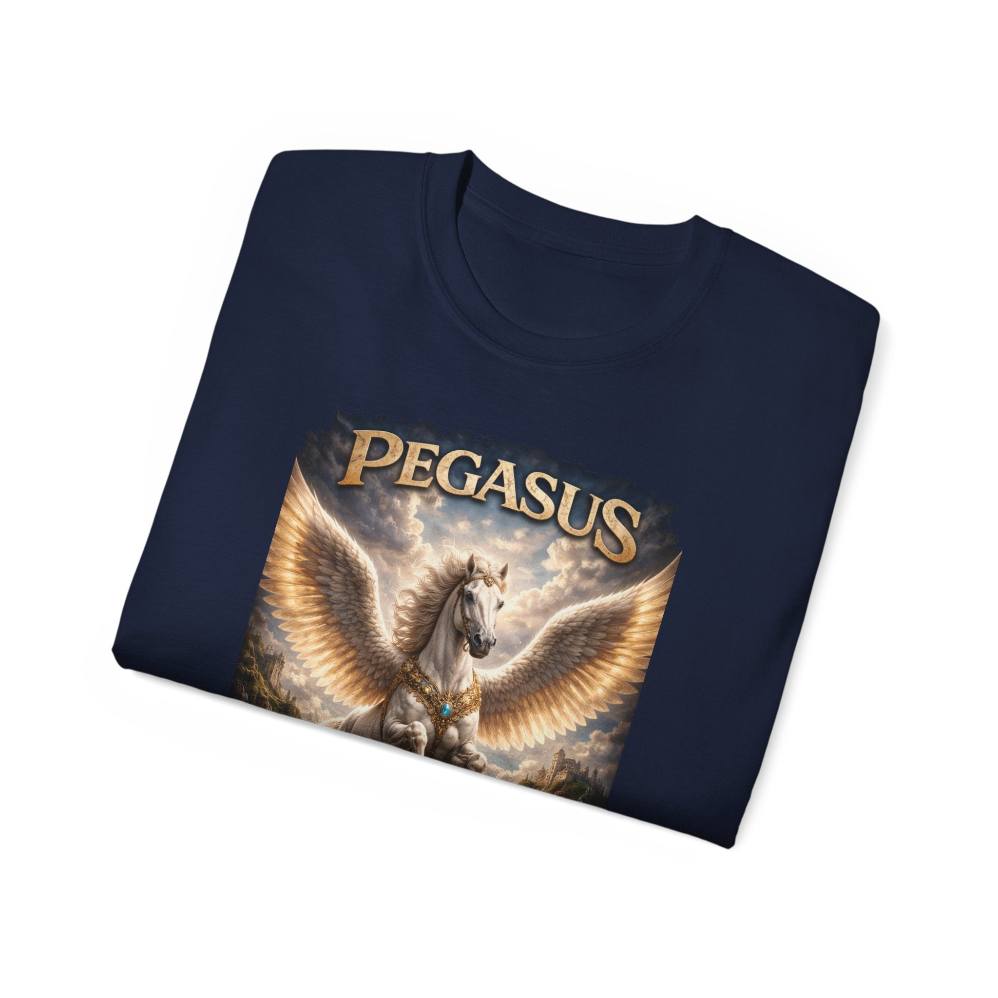 Pegasus is one of the most famous and enduring figures in Greek mythology, Cotton Tee — Winged Horse Mythical T-Shirt