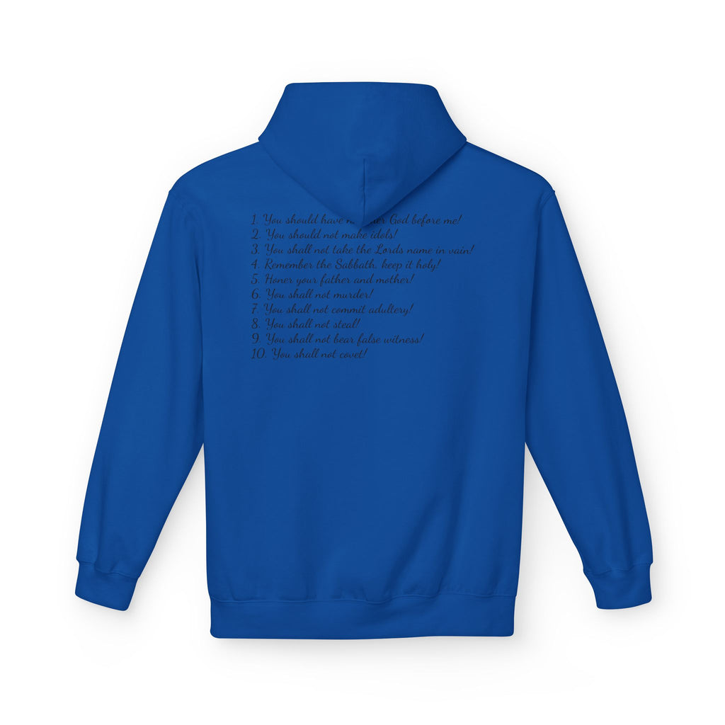 "The 10 Commandments" Script List Back Print Christian Faith Pullover