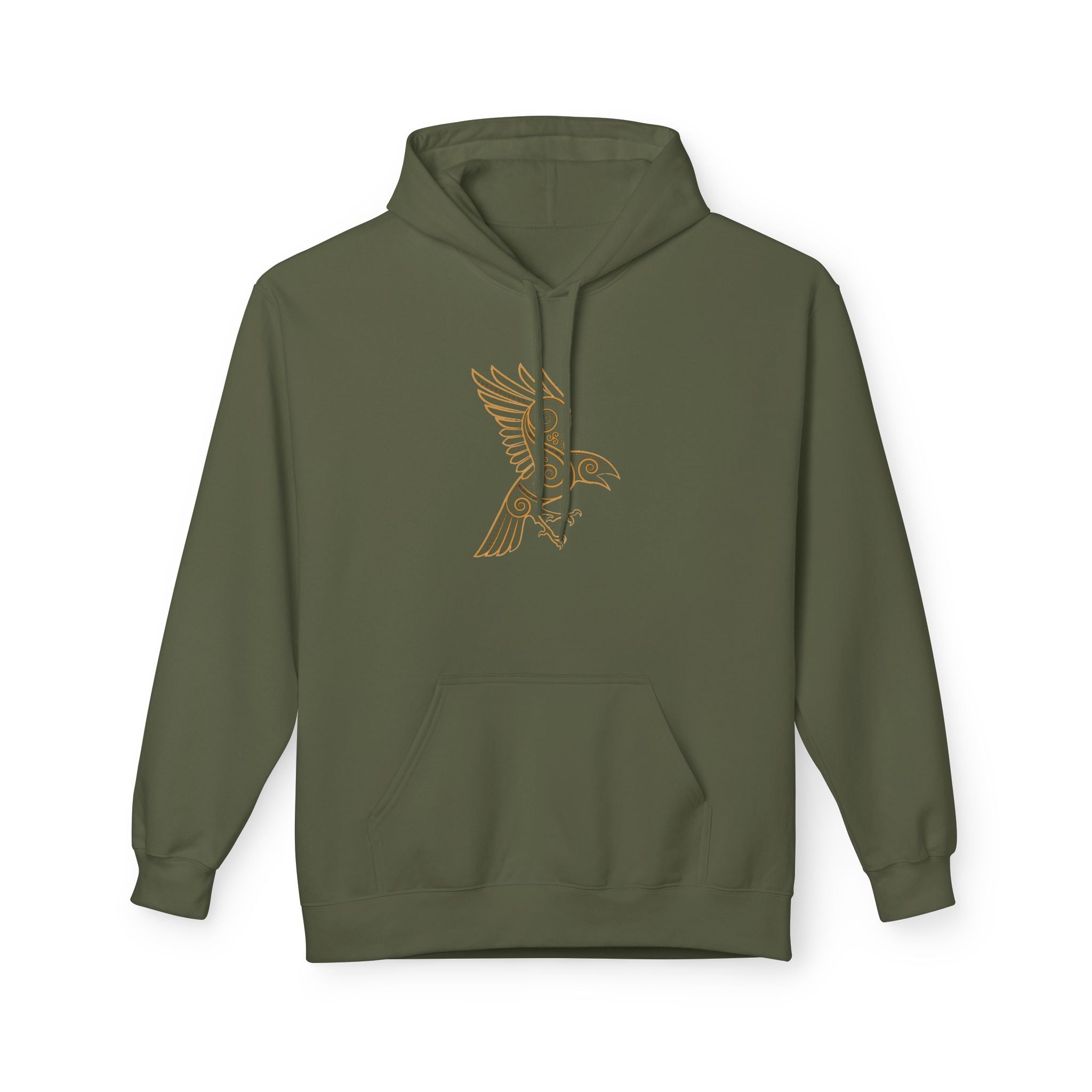 The Raven – Odin’s Messengers Viking Hoodie — Minimalist Line Art Bird