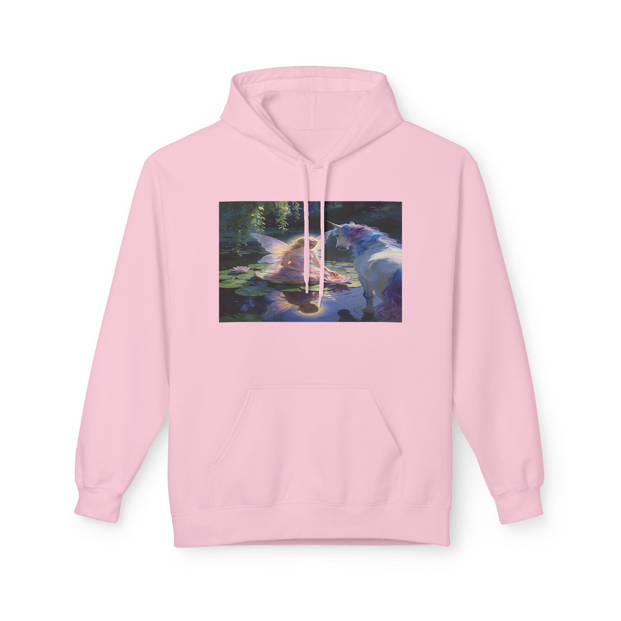 Unicorn and Fairy Cotton Hoodie — Abstract Galaxy Flower Print Pullover