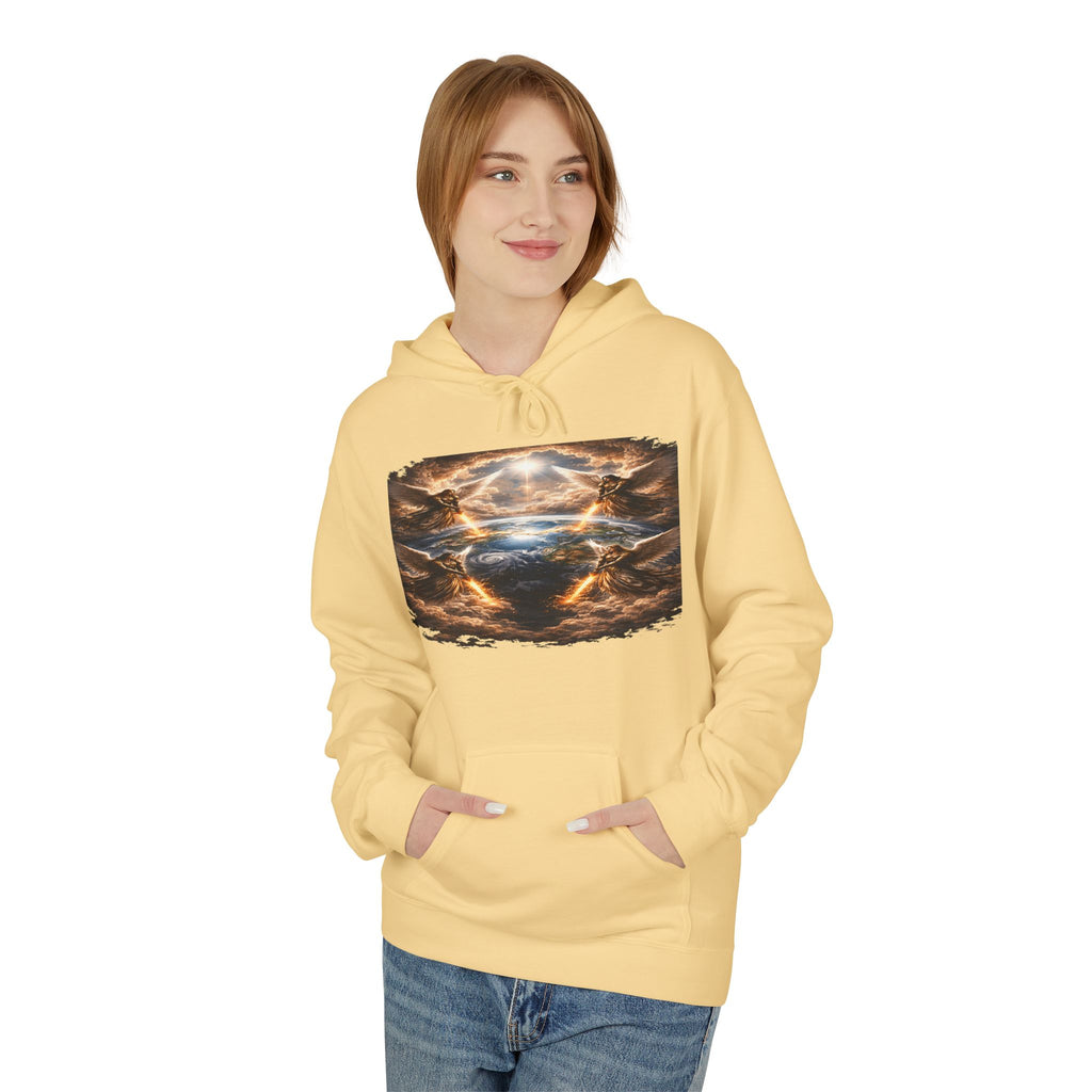 Revelation 7:1 The four Angels at the end of times-Jesus Christ retrun-Unisex Midweight Softstyle Fleece Hoodie