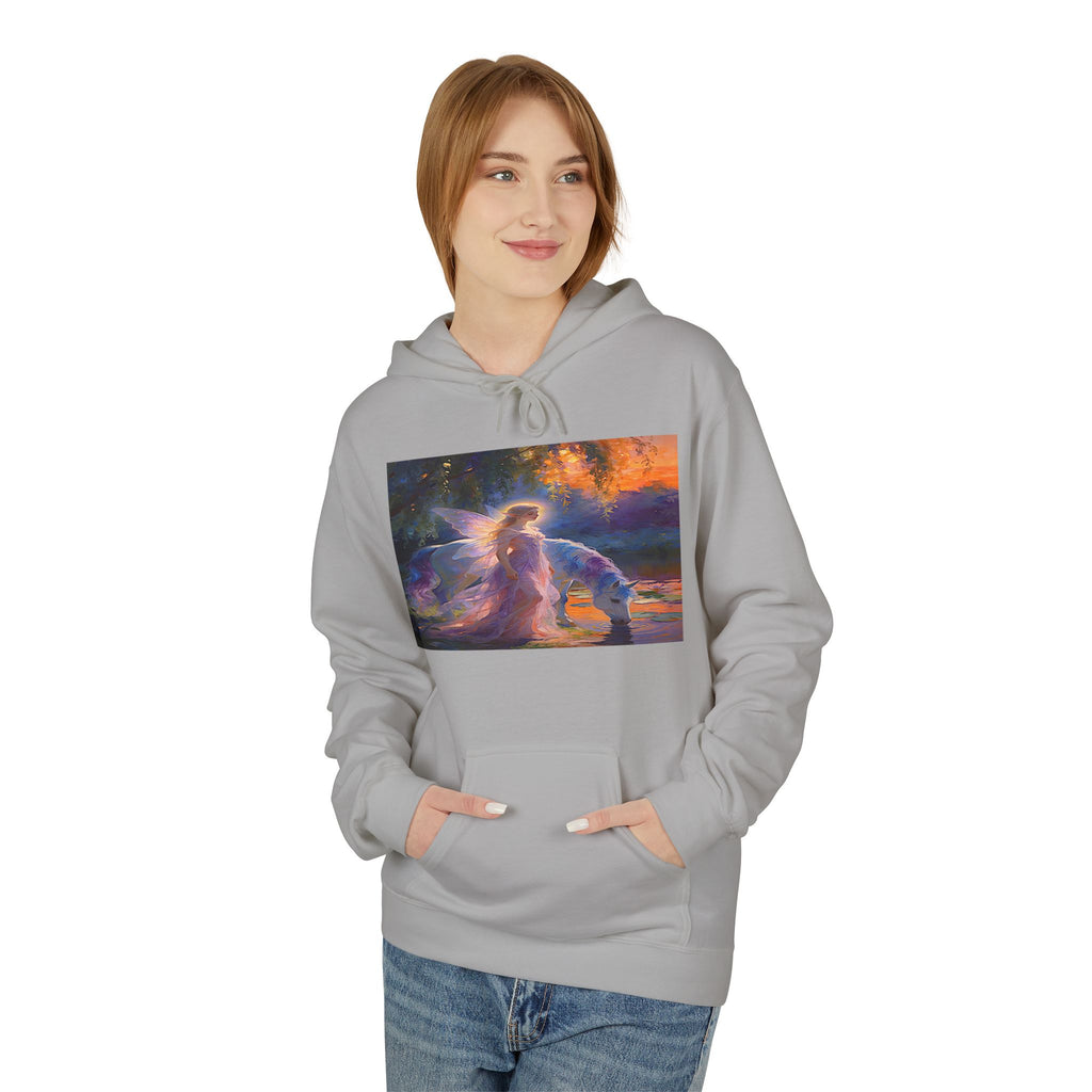 Unicorn Fairy Cotton Hoodie — Cosmic Cat Art Pullover