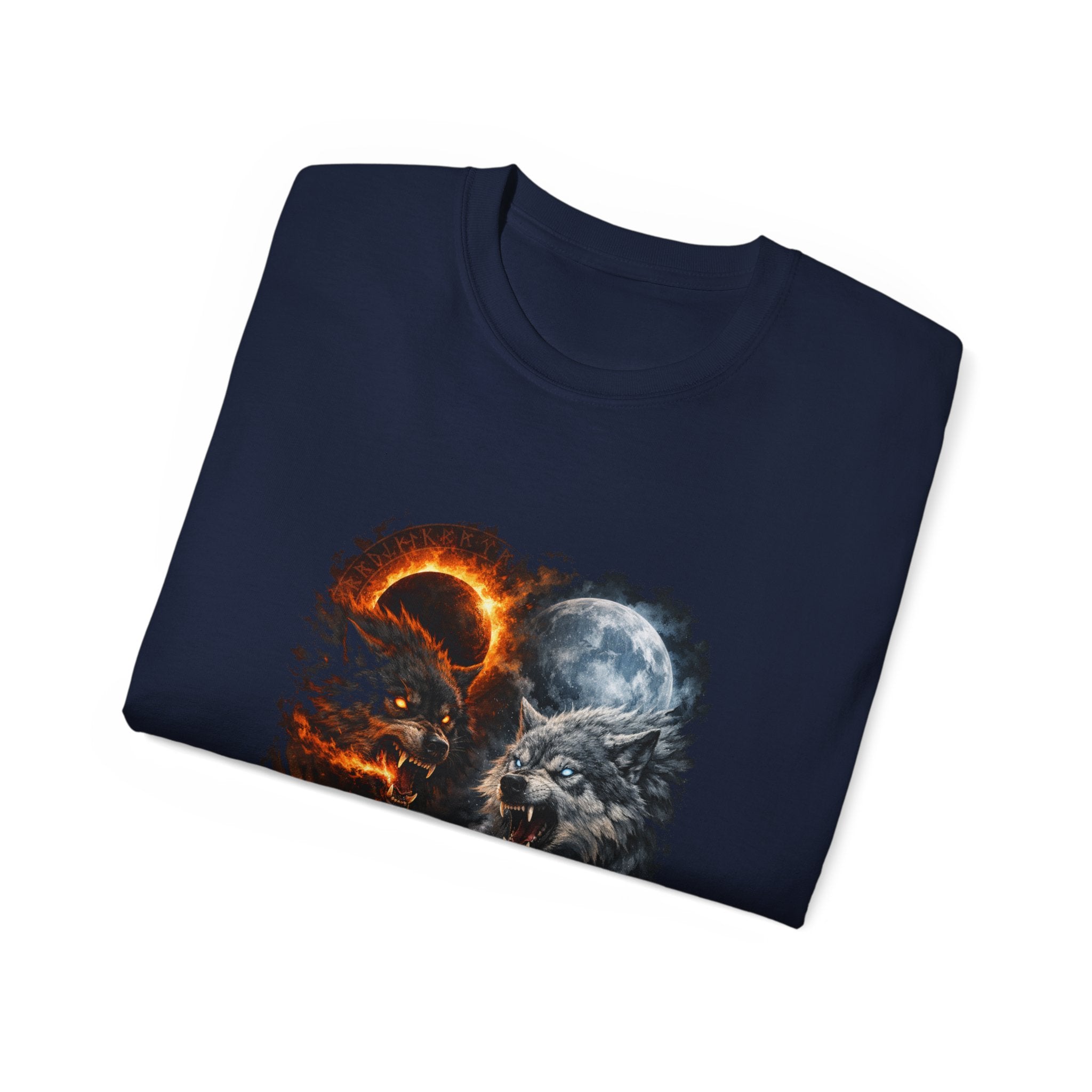 Skoll and Hati – The Wolves of the Sun and Moon Cotton T-Shirt