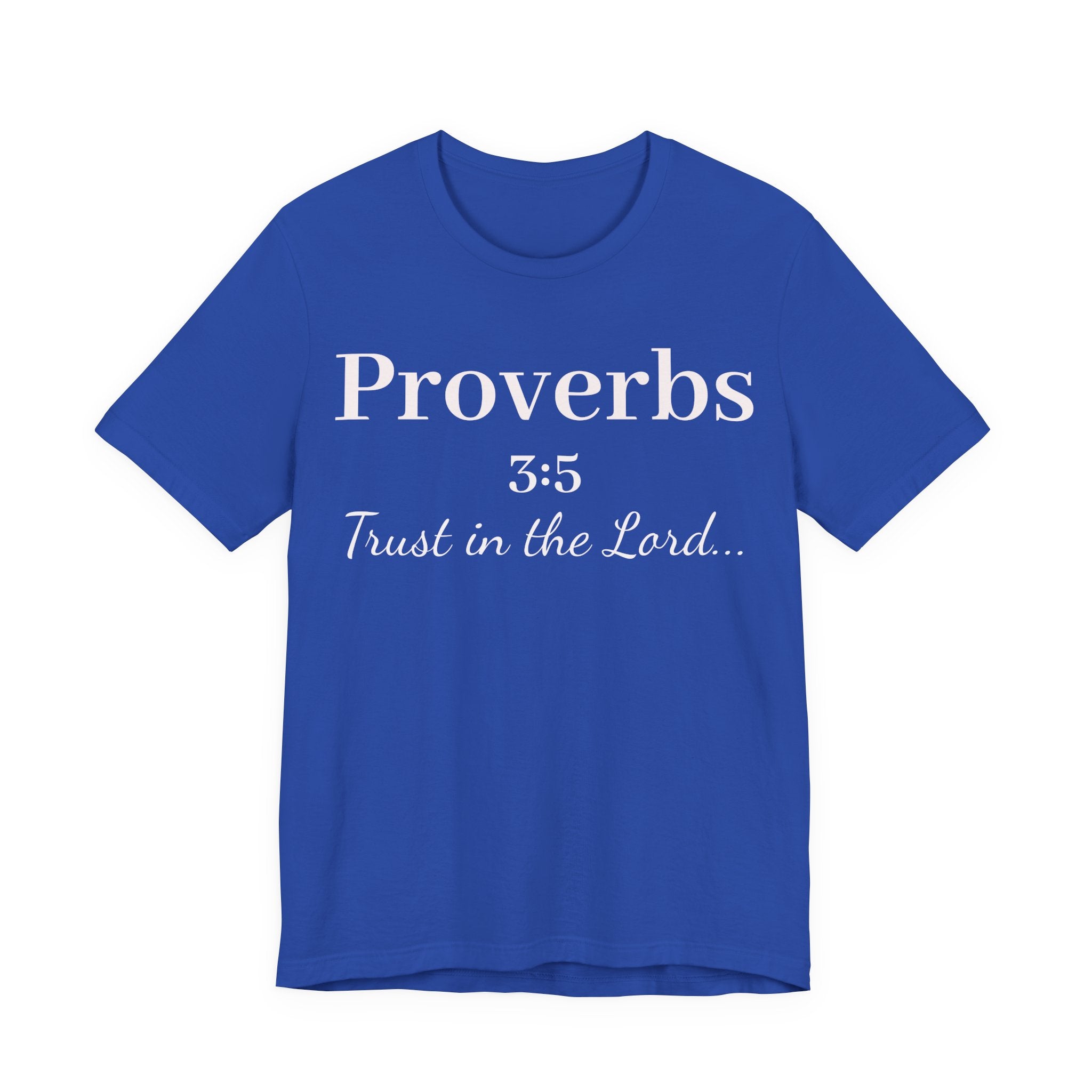 Proverbs 3:5 Tee — Minimal Christian Scripture Short Sleeve Shirt