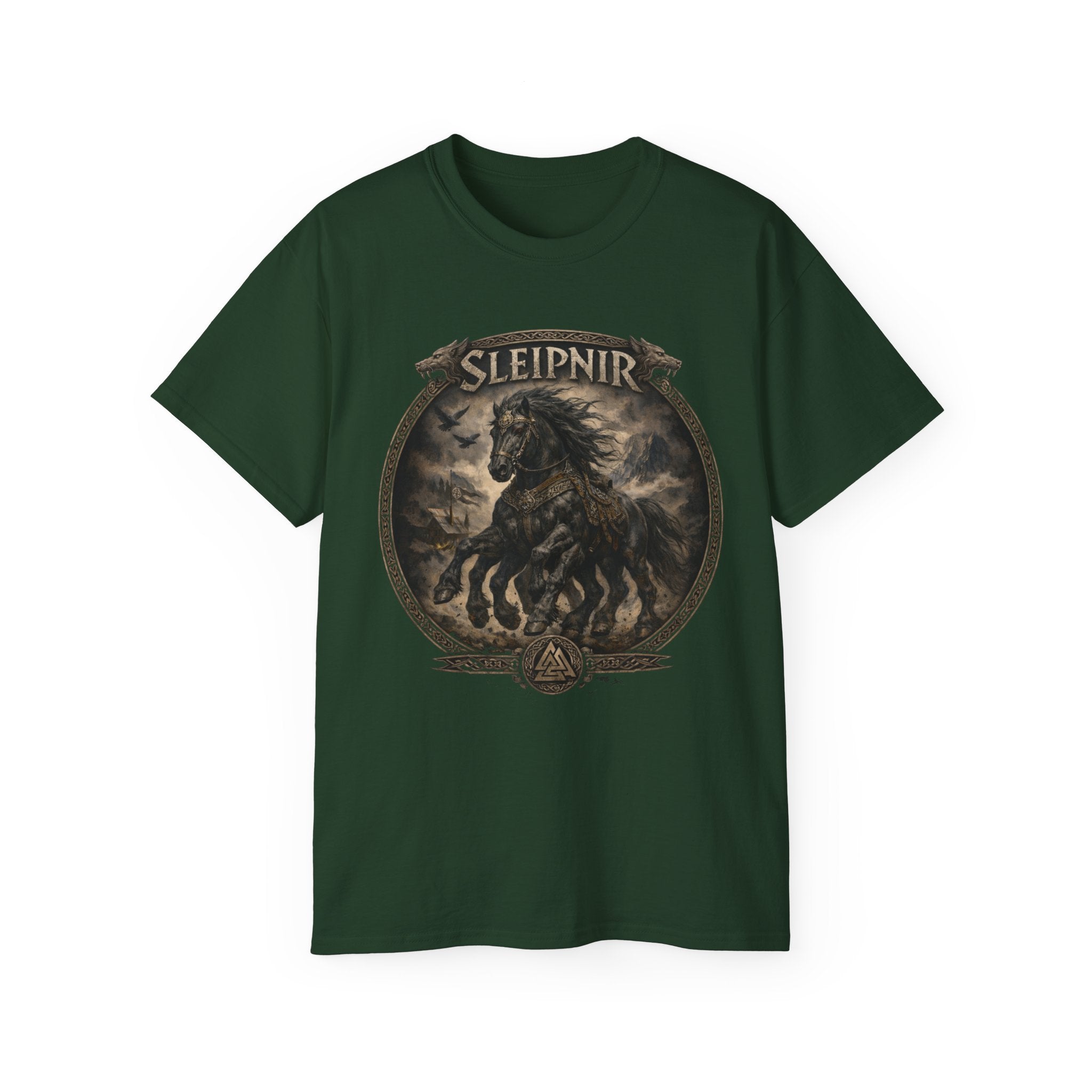 Sleipnir Norse Mythology Cotton Tee — Sleipnir – Odin’s Eight-Legged HorseT-Shirt