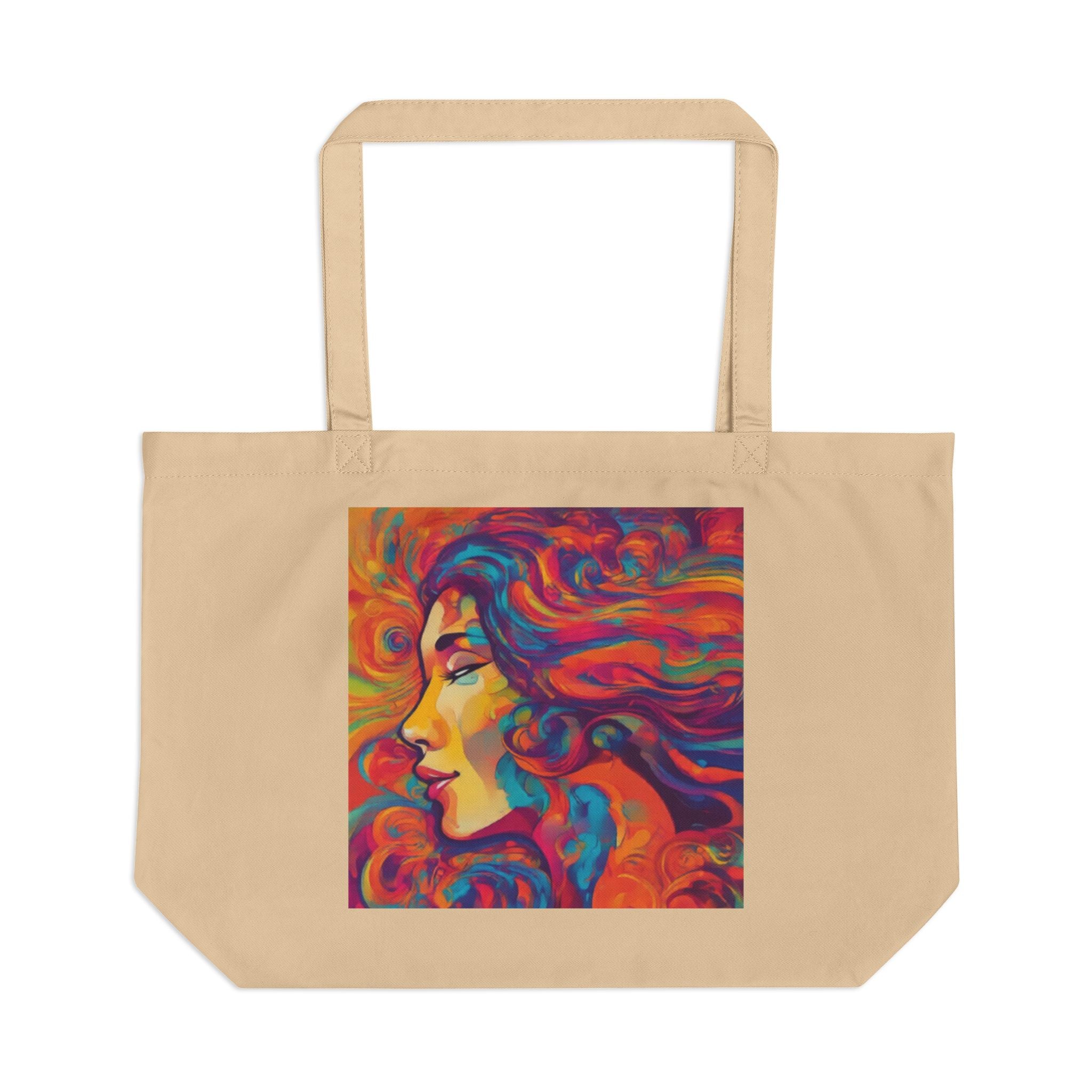 Boho Colorwave Art Tote - Large Eco Canvas Bag