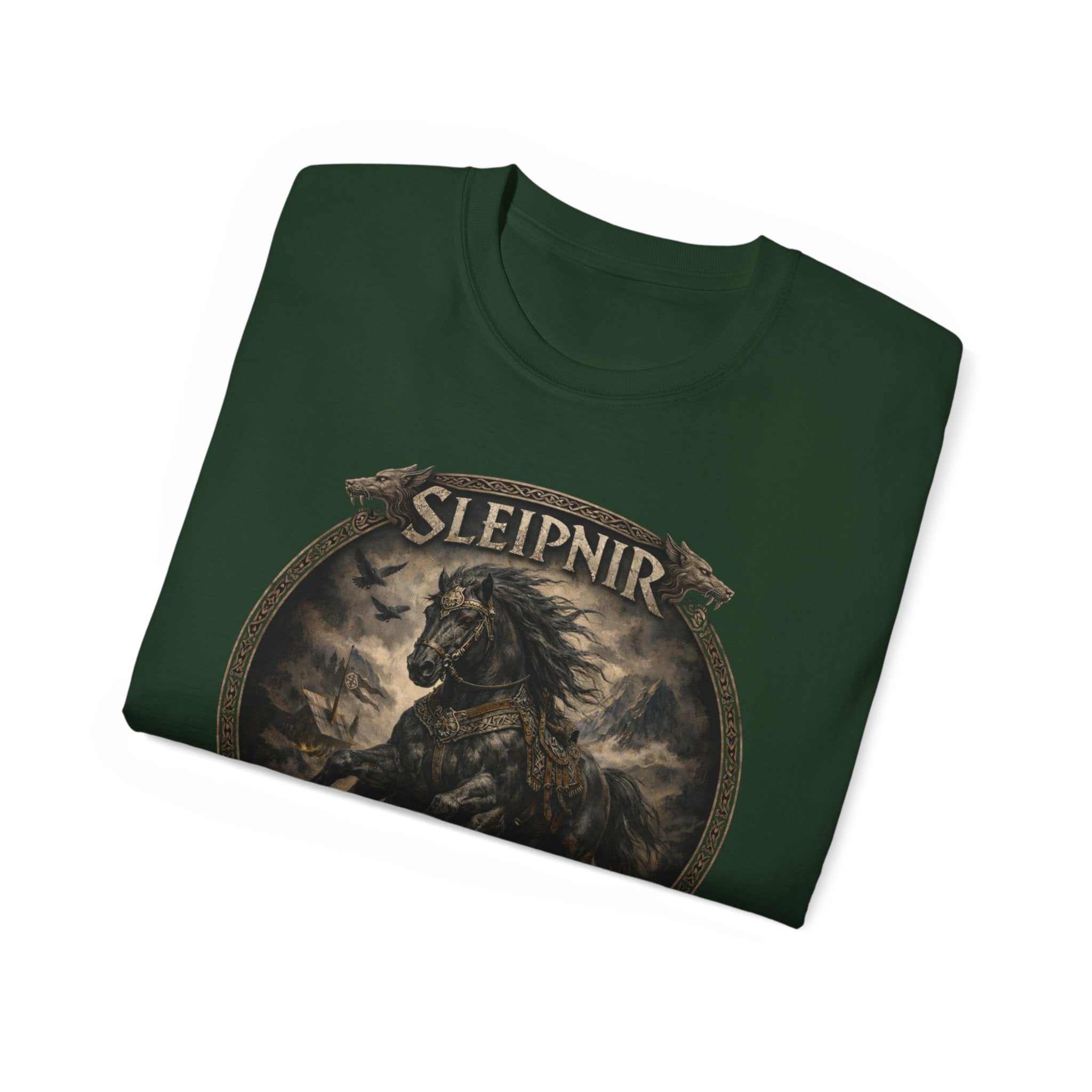 Sleipnir Norse Mythology Cotton Tee — Sleipnir – Odin’s Eight-Legged HorseT-Shirt