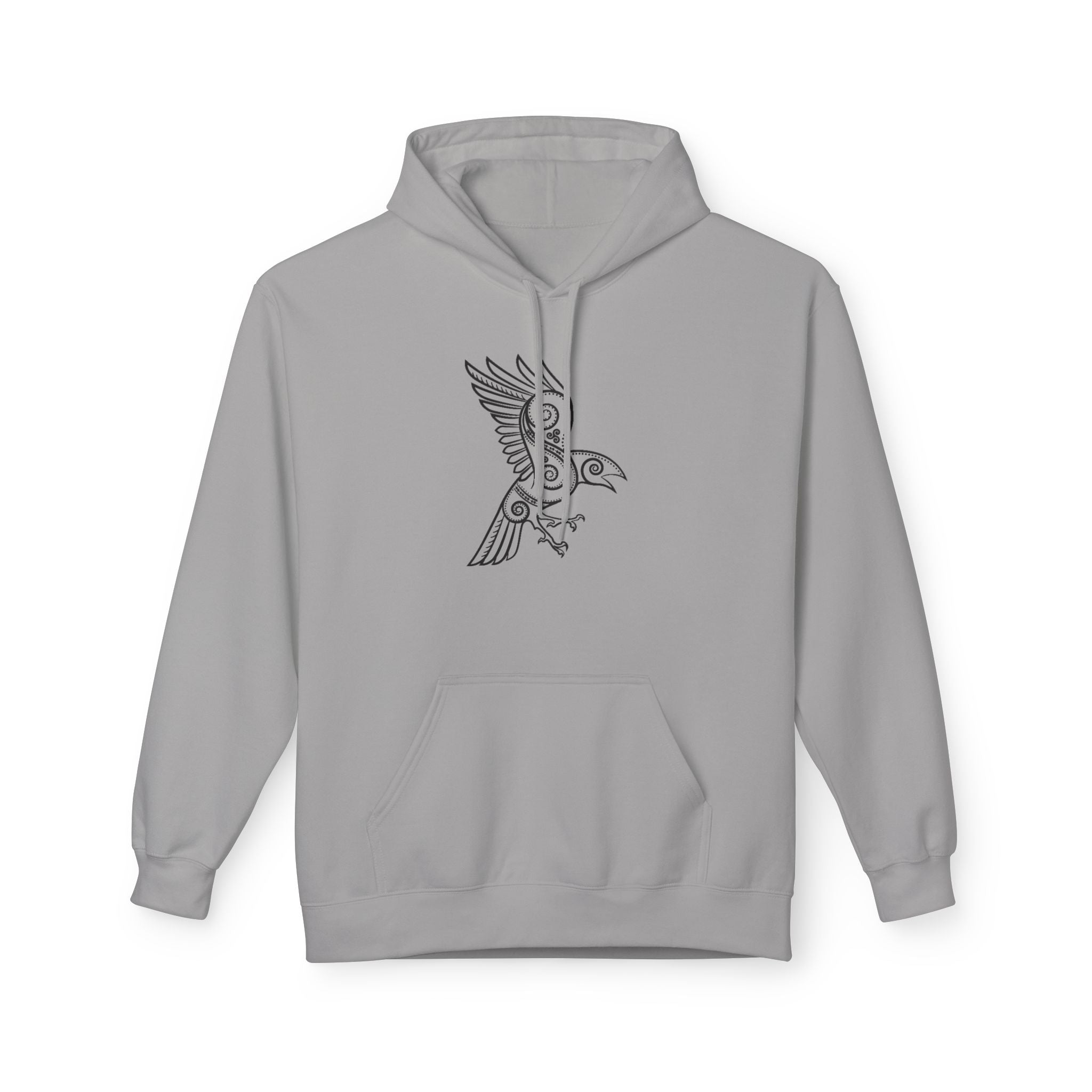The Raven – Odin’s Messengers-Hoodie — Bird Outline Graphic Pullover
