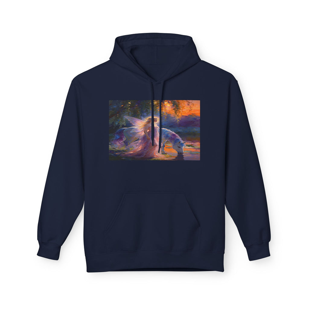 Unicorn Fairy Cotton Hoodie — Cosmic Cat Art Pullover