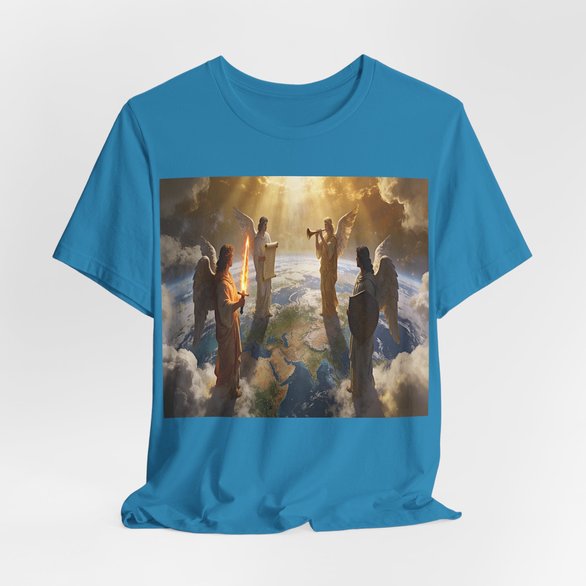 Christian Angel Choir T‑Shirt – Heavenly Worship Scene Tee Revelation 7:1-3