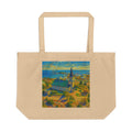 Eco Tote - Coastal Church Landscape Art Print Canvas Tote