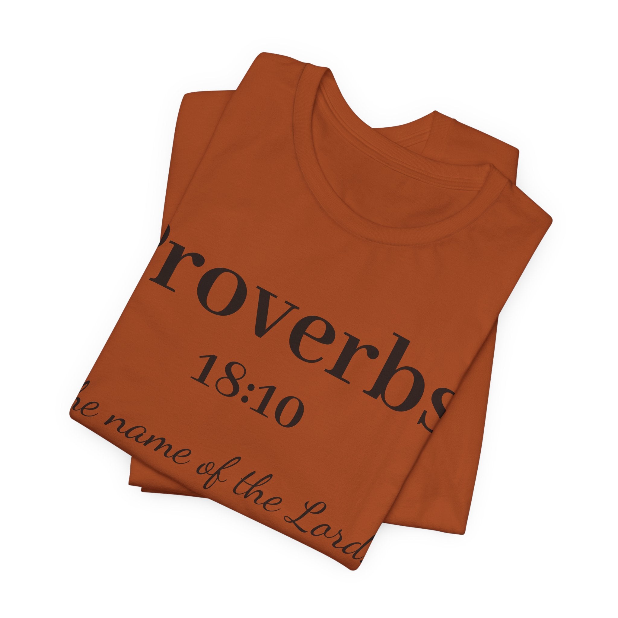 Proverbs 18:10 T-Shirt — "The Name of the Lord" Christian Faith Tee