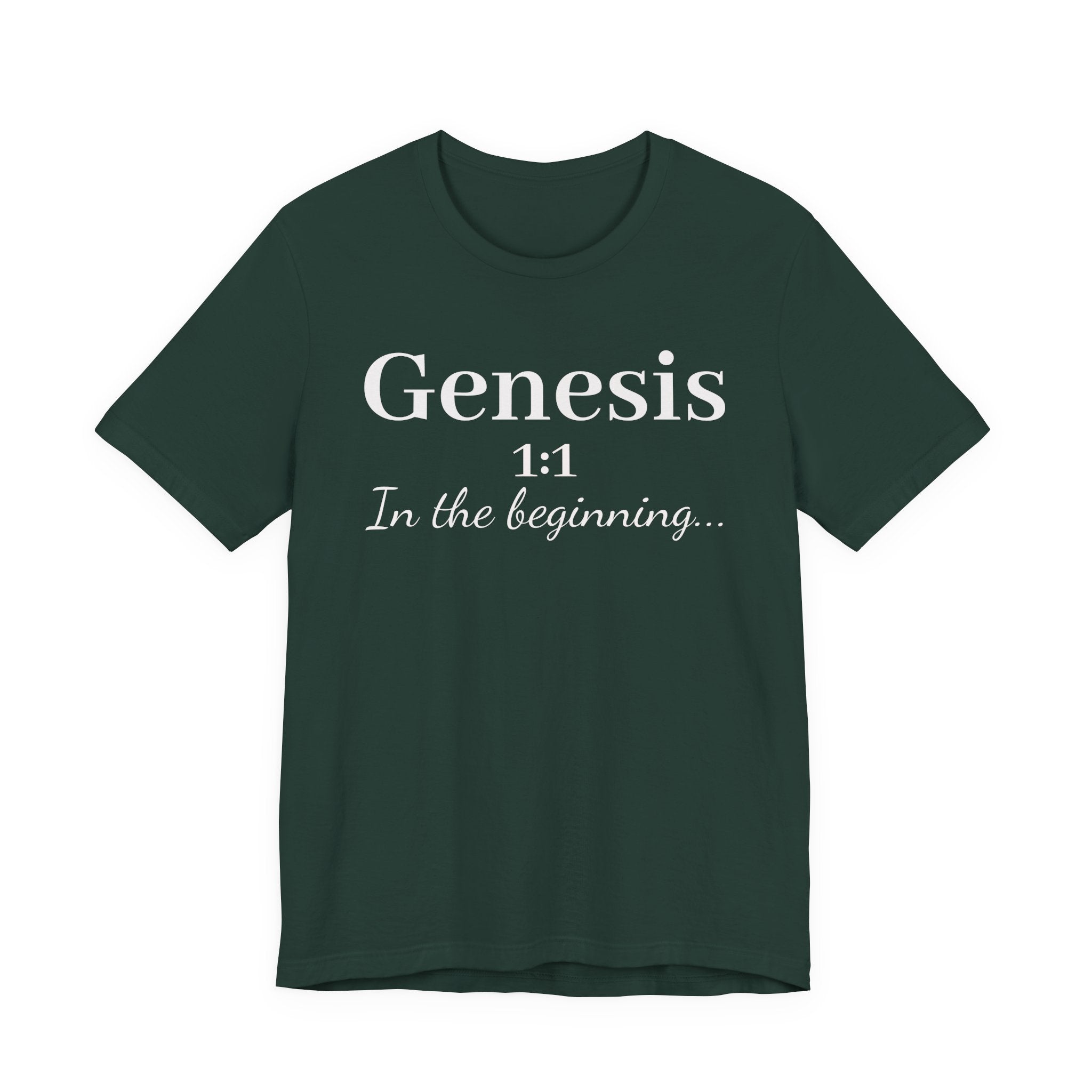 Biblical Genesis 1:1 T‑Shirt – "In the beginning..." Christian Scripture Tee