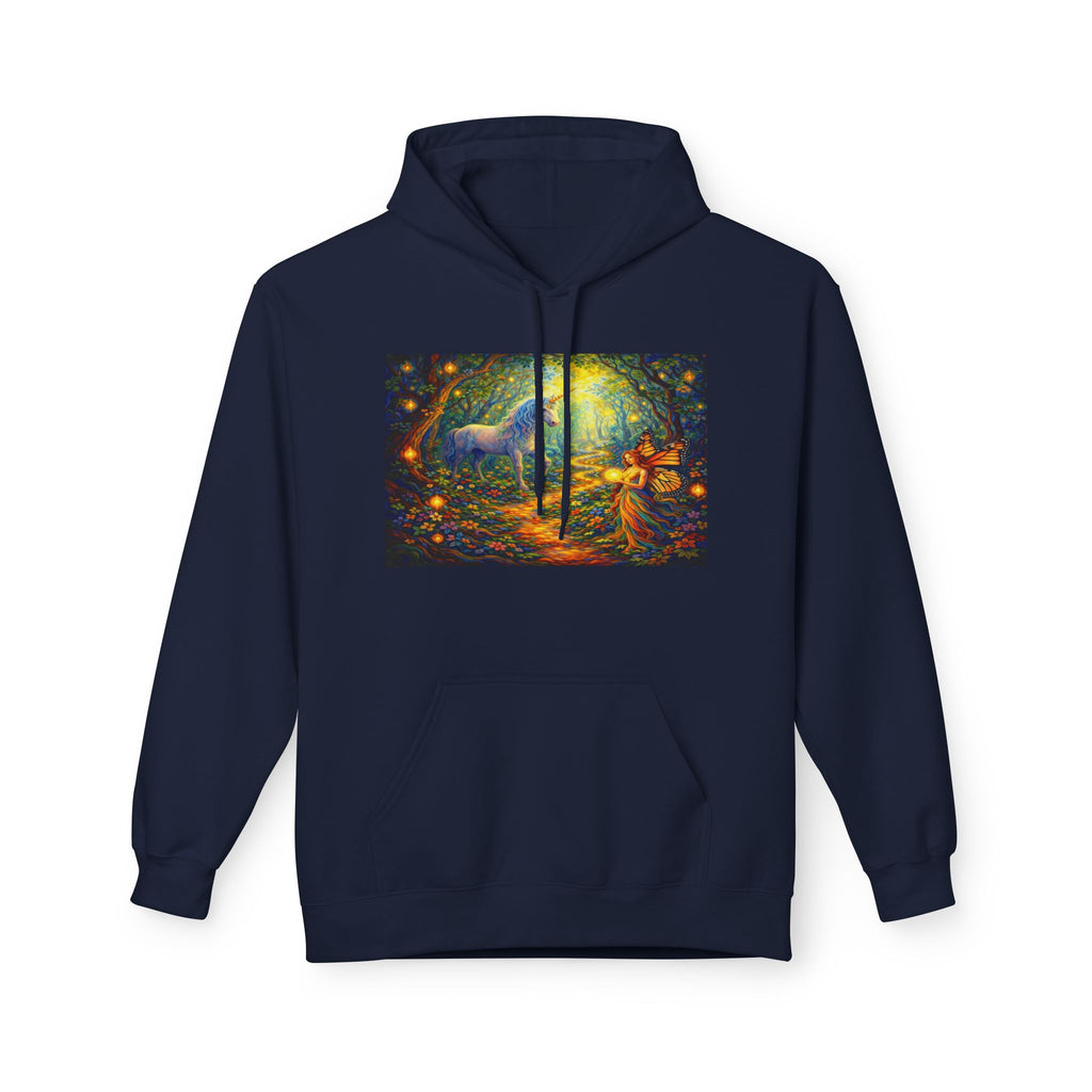 Unicorn Fairy cotton Hoodie — Surreal Planet & Stars Art Pullover