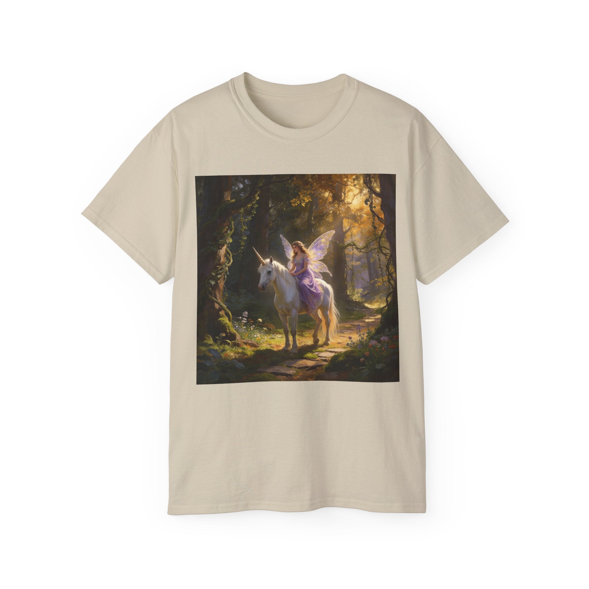 Magical Fairy/Unicorn Forest CottonTee — Fantasy Unicorn Shirt for Kids & Adults